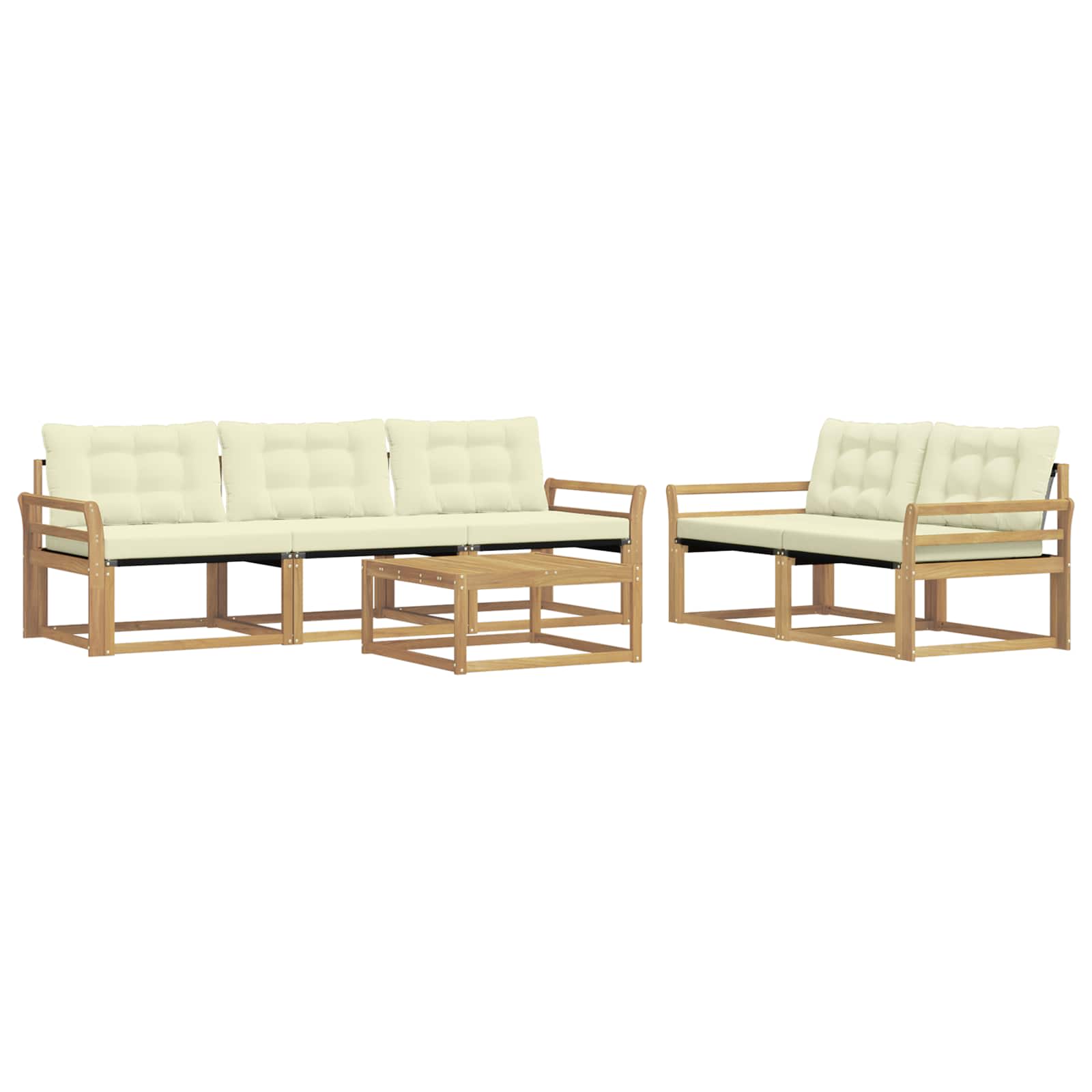 Set vanjskih sofa 6 pcs Bijela i krem 79 x 79 x 37 cm