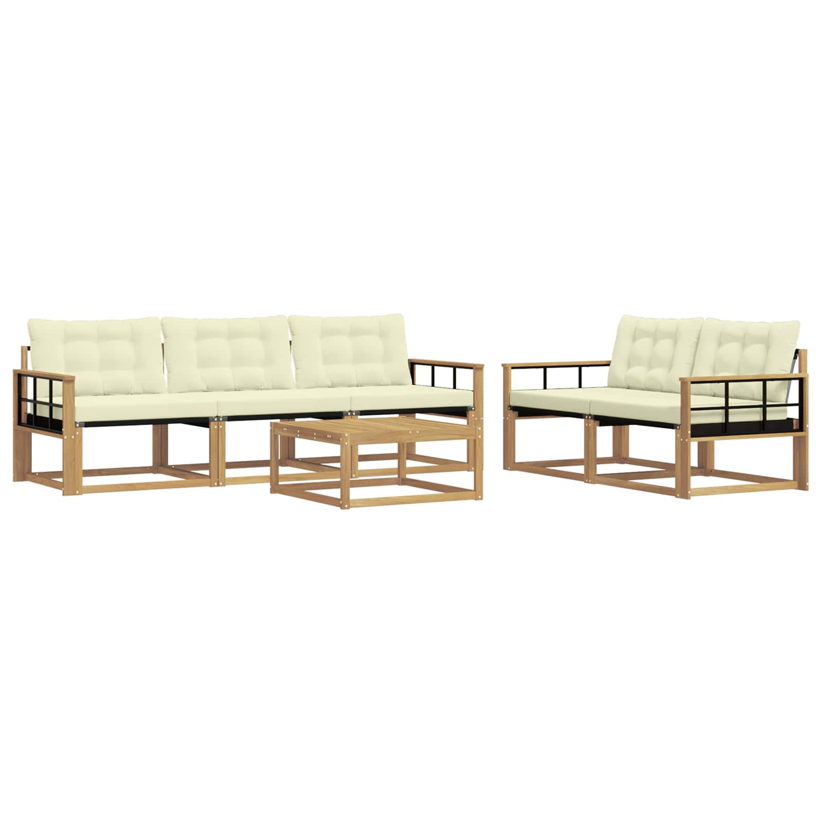 Set vanjskih sofa 6 pcs Bijela i krem 79 x 79 x 37 cm