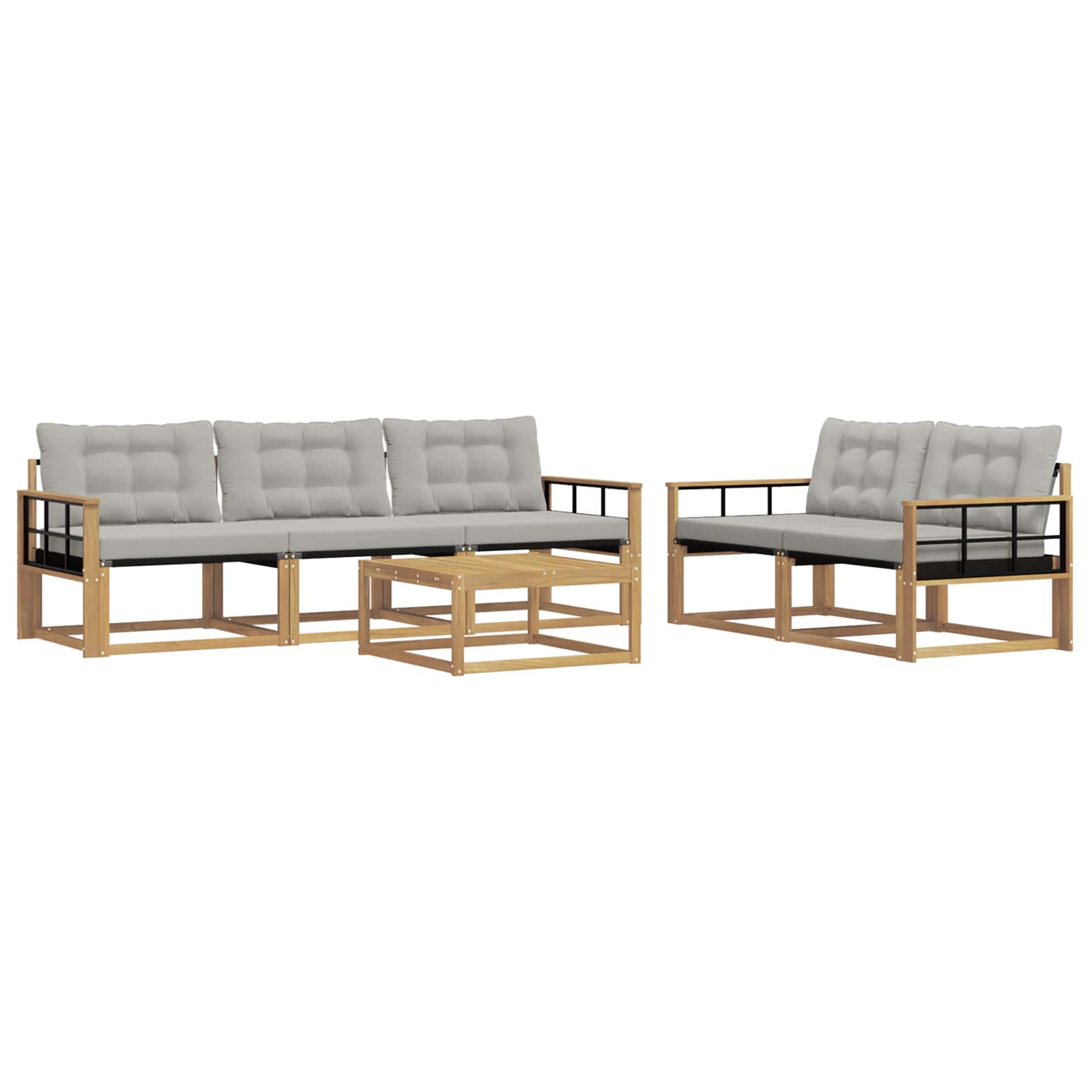Set vanjskih sofa 6 pcs Bijela i svjetlosiva 79 x 79 x 37 cm