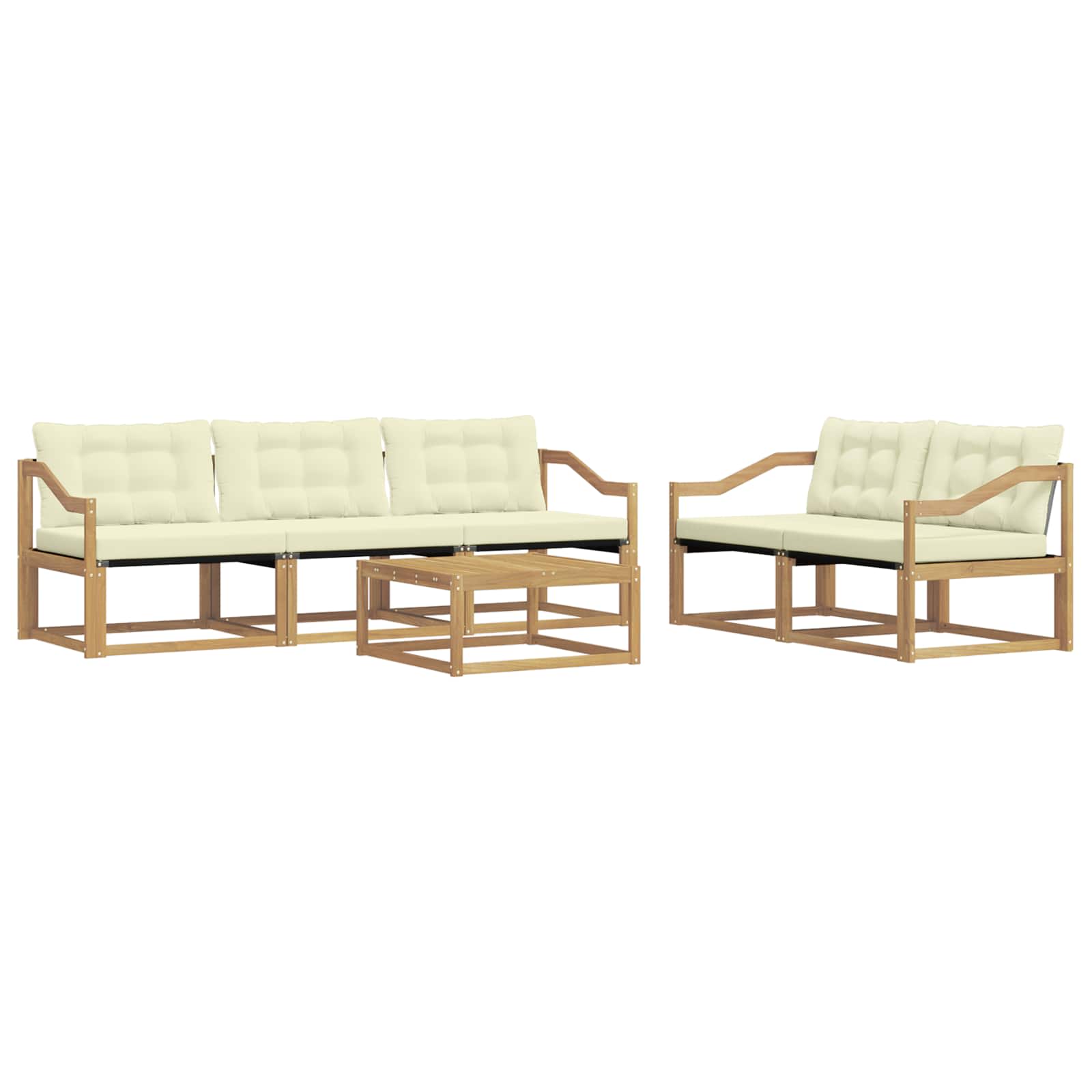 Set vanjskih sofa 6 pcs Bijela i krem 79 x 79 x 37 cm