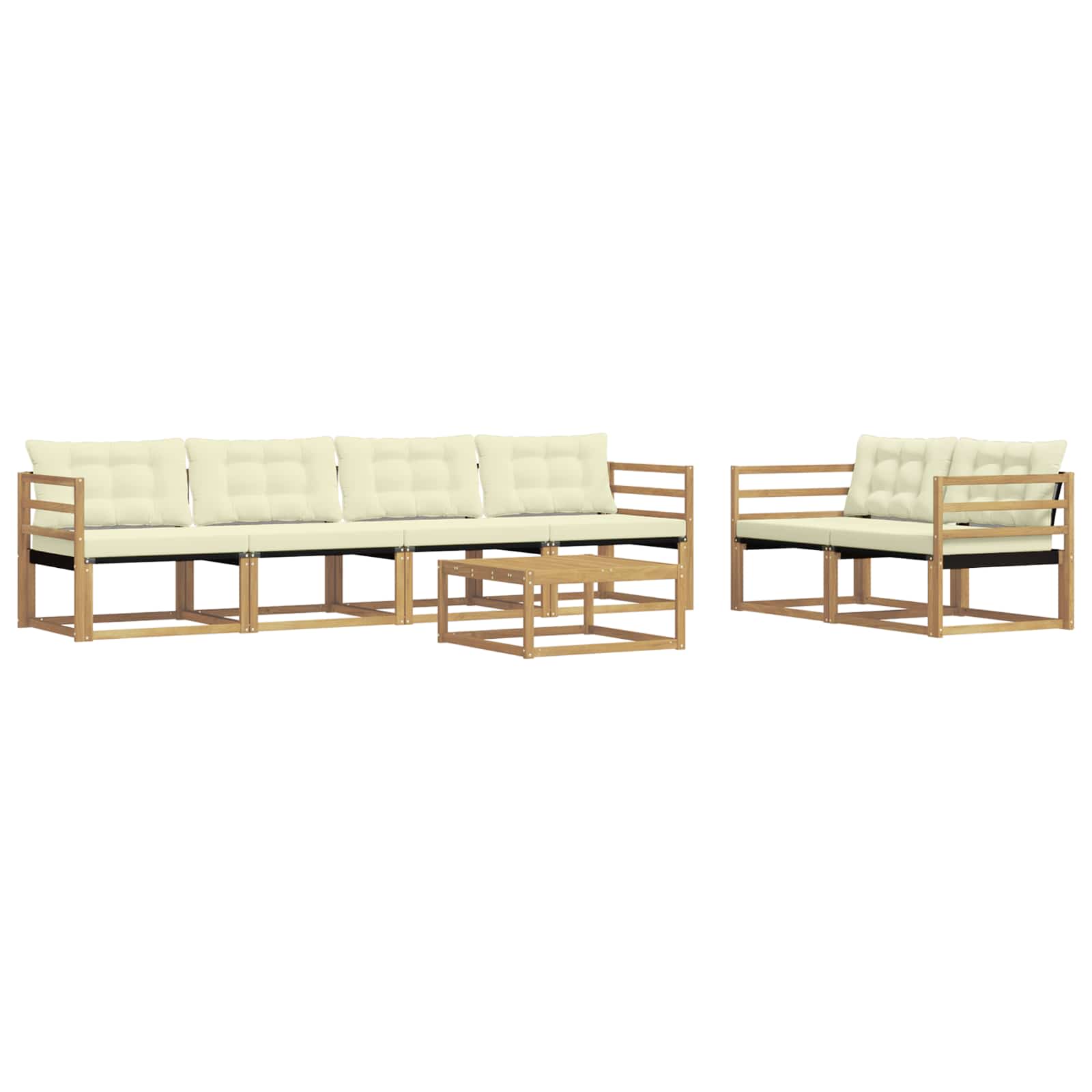 Set vanjskih sofa 7 pcs Bijela i krem 79 x 79 x 37 cm