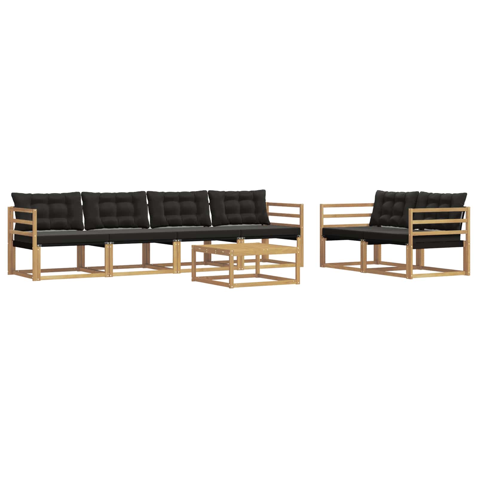 Set vanjskih sofa 7 pcs Bijela i crna 79 x 79 x 37 cm