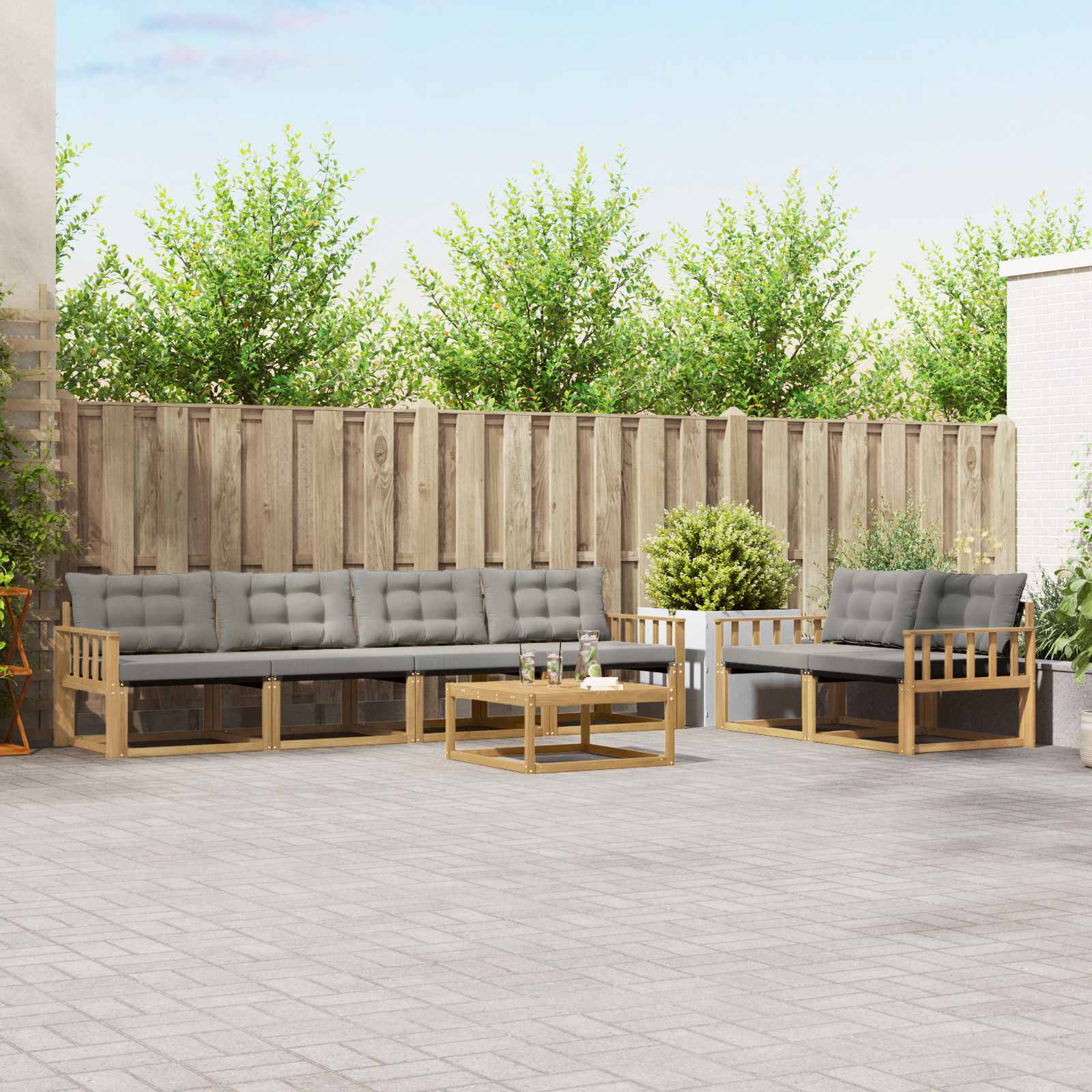 Set vanjskih sofa 7 pcs Bijela i svjetlosiva 79 x 79 x 37 cm