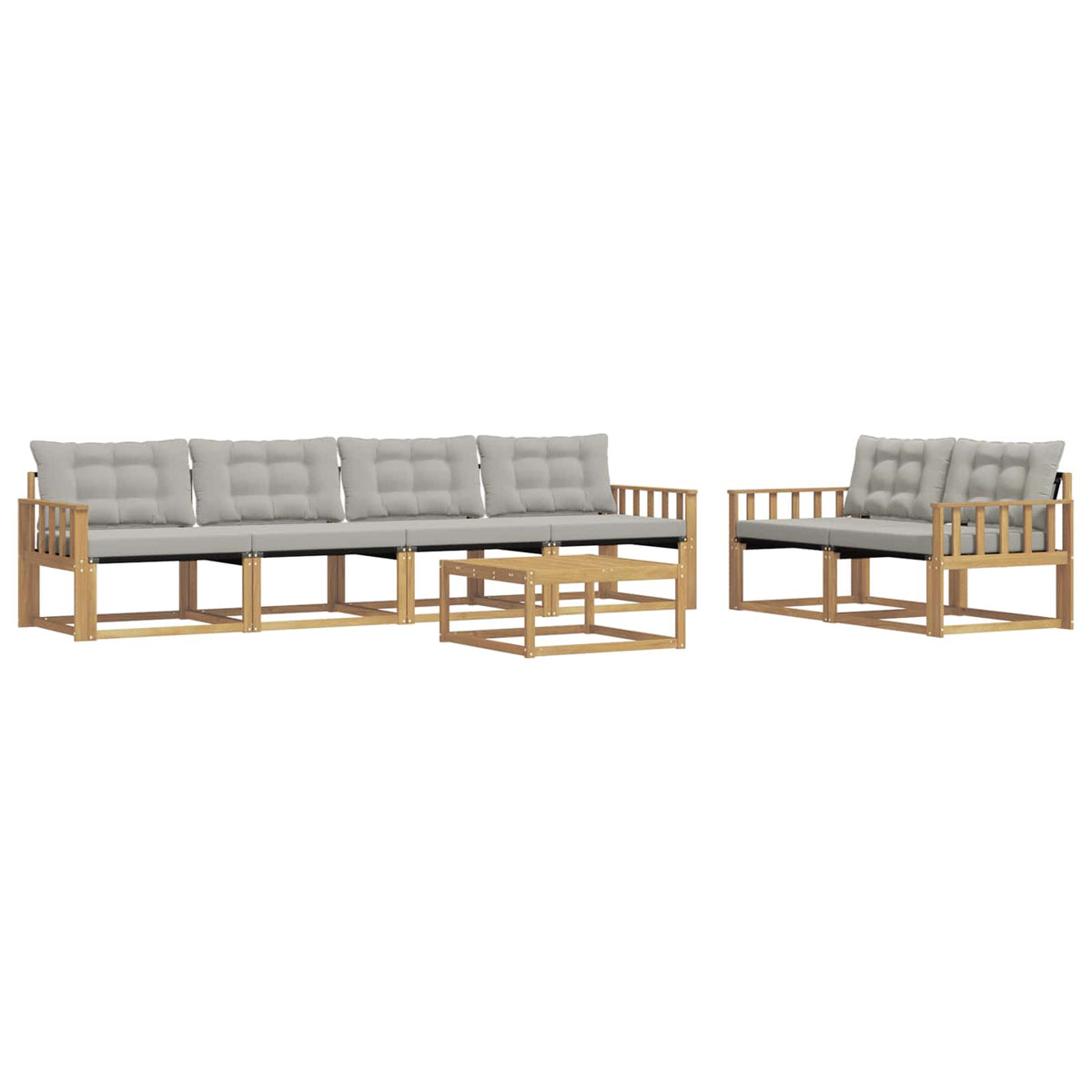Set vanjskih sofa 7 kom. Bijela i svjetlosiva