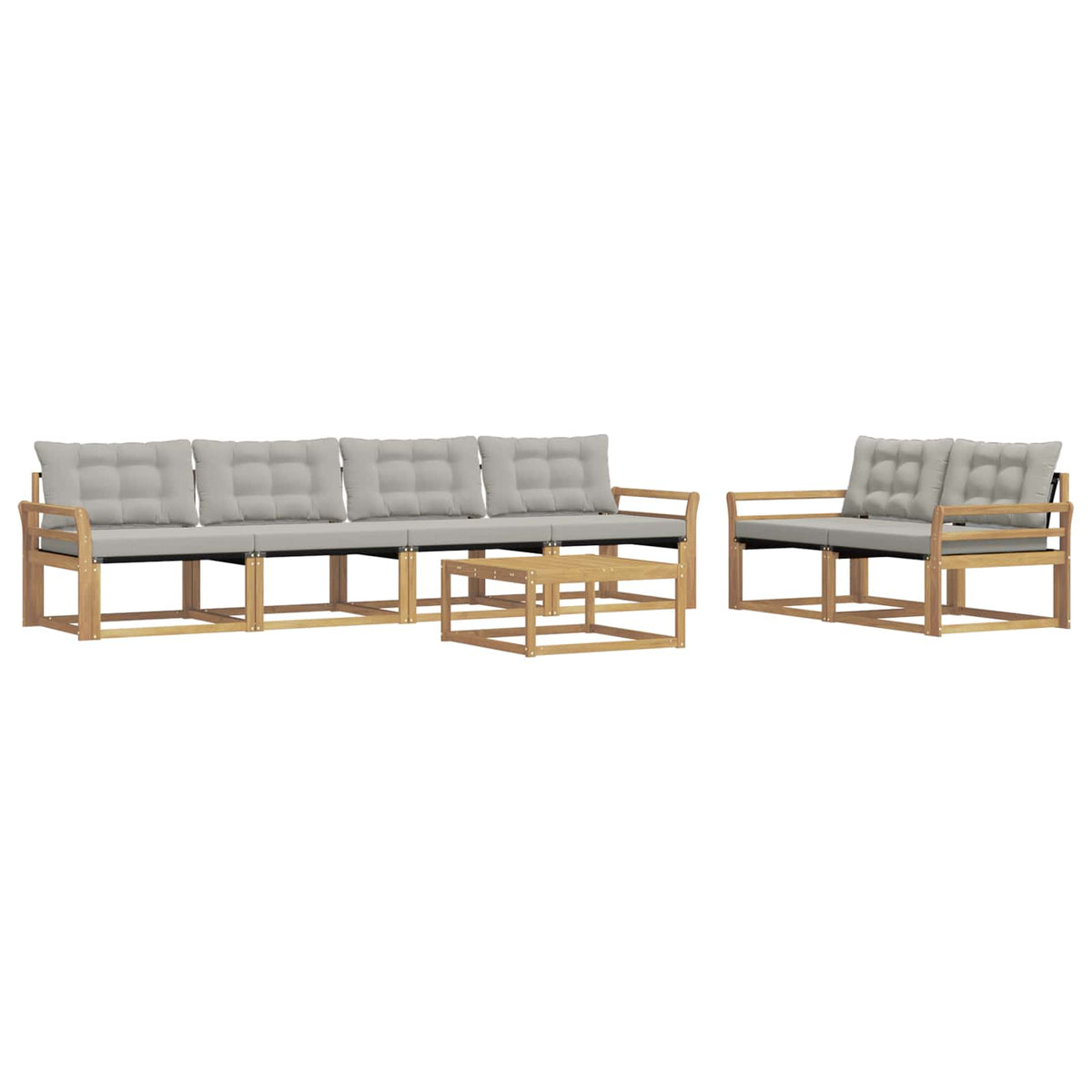 Set vanjskih sofa 7 kom. Bijela i svjetlosiva