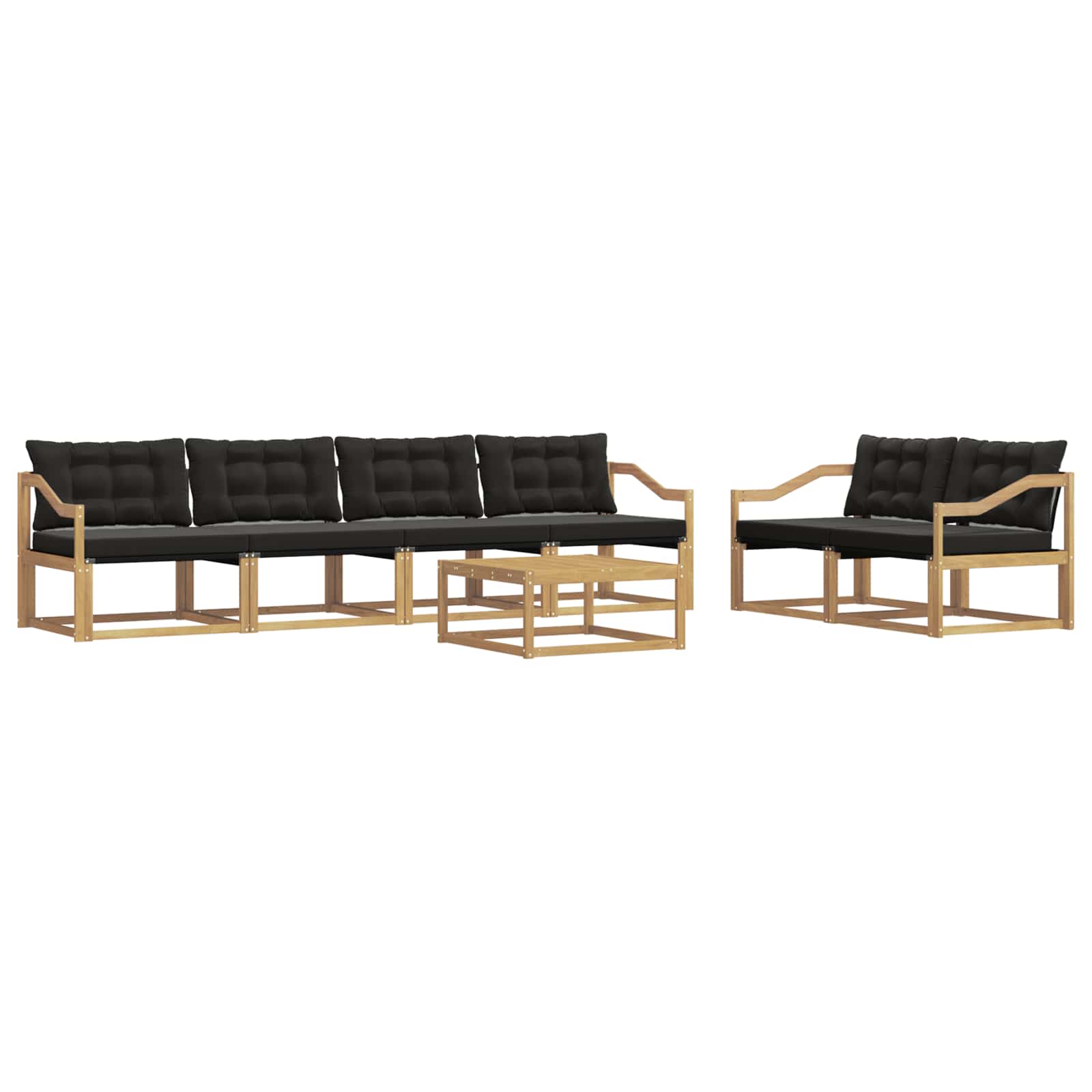 Set vanjskih sofa 7 pcs Bijela i crna 79 x 79 x 37 cm
