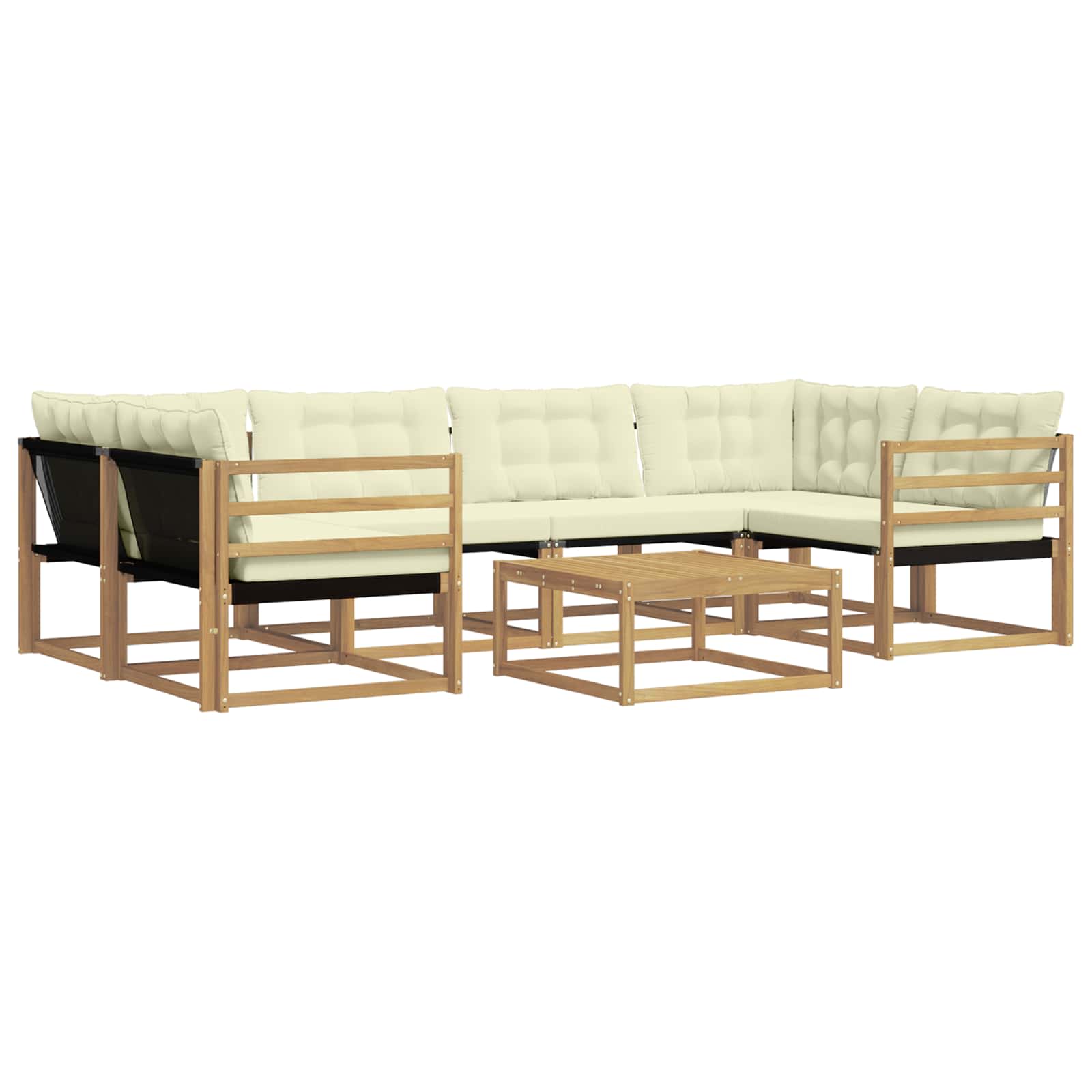 Set vanjskih sofa 7 pcs Bijela i krem 79 x 79 x 37 cm
