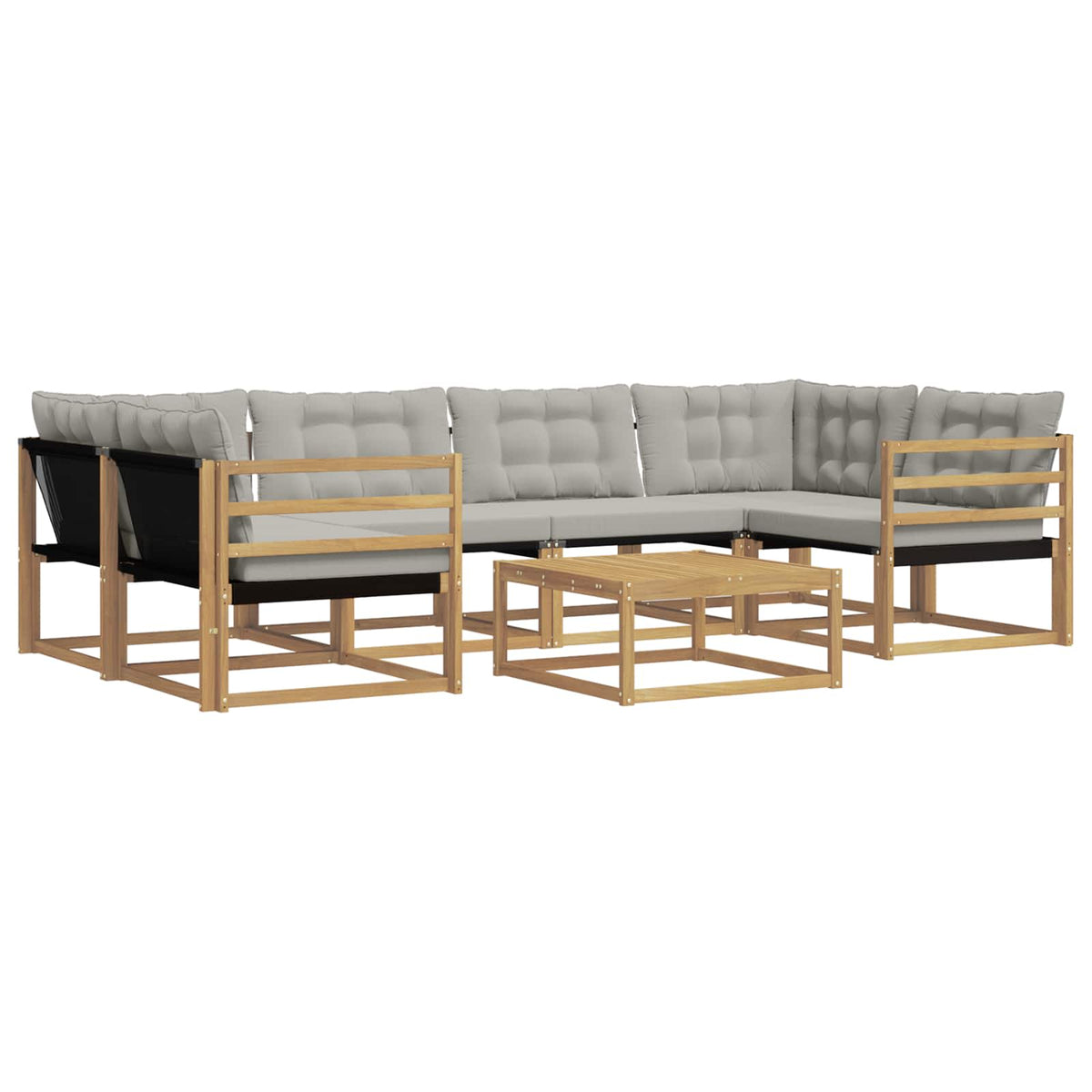 Set vanjskih sofa 7 kom. Bijela i svjetlosiva Smeđa 79 x 79 x 37 cm