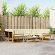 Set vanjskih sofa 7 kom. Bijela i krem Smeđa 79 x 79 x 37 cm