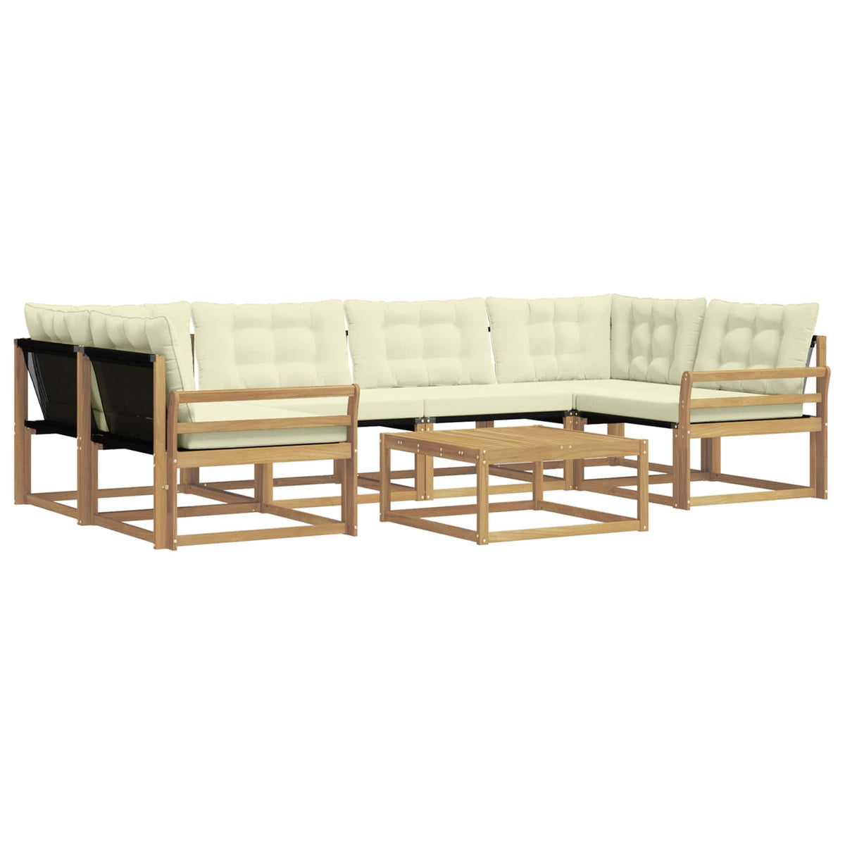 Set vanjskih sofa 7 kom. Bijela i krem Smeđa 79 x 79 x 37 cm