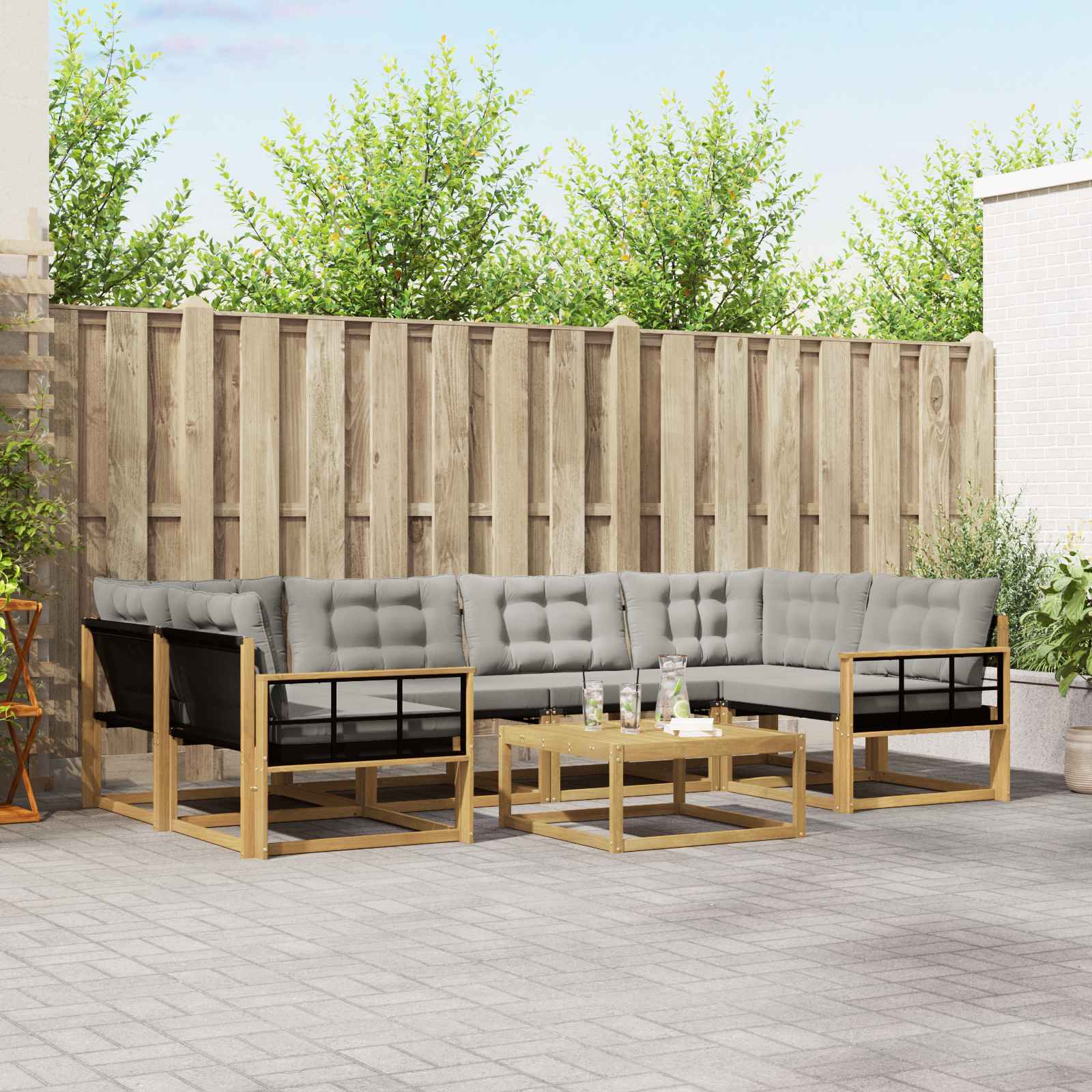 Set vanjskih sofa 7 pcs Bijela i svjetlosiva 79 x 79 x 37 cm