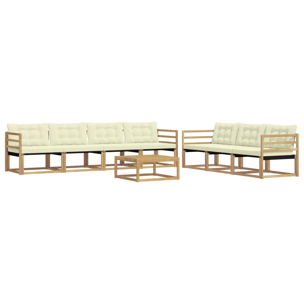 Set vanjskih sofa 8 kom. Bijela i krem