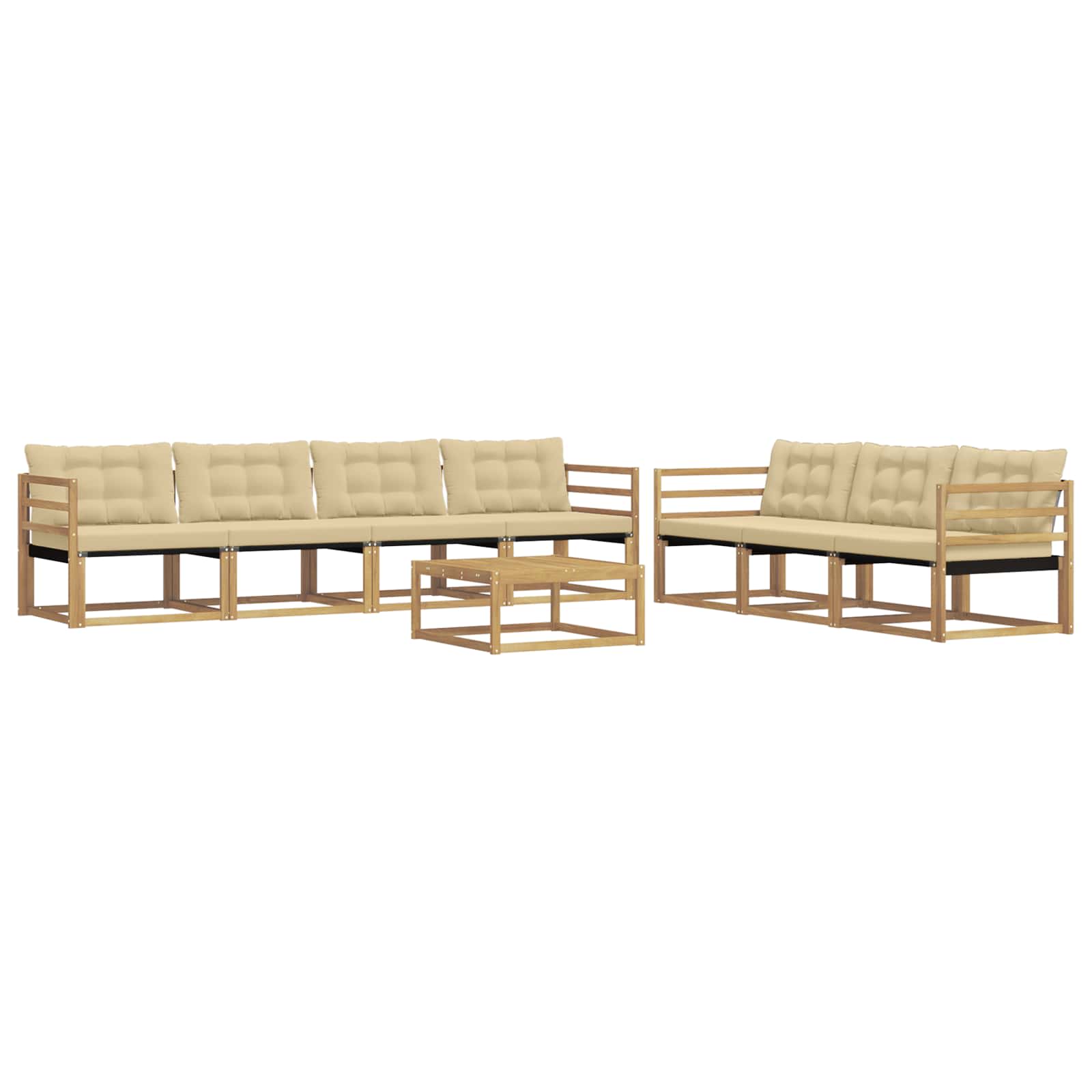 Set vanjskih sofa 8 pcs Bijela i bež