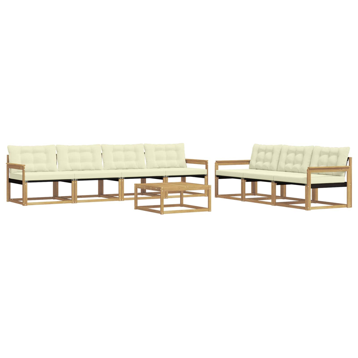 Set vanjskih sofa 8 kom. Bijela i krem