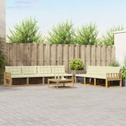 Set vanjskih sofa 8 kom. Bijela i krem
