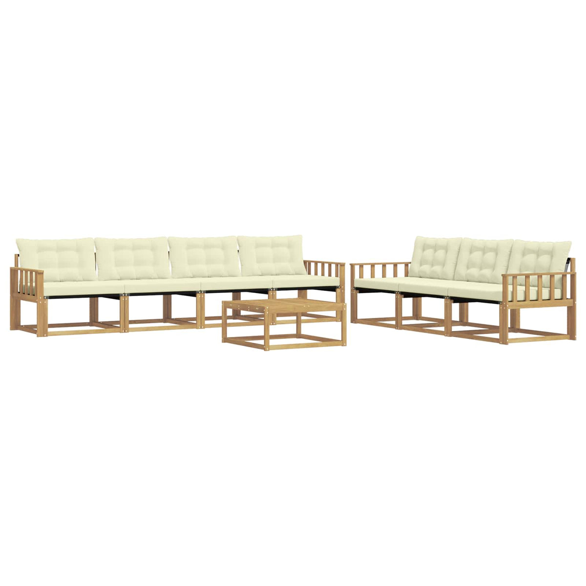 Set vanjskih sofa 8 kom. Bijela i krem