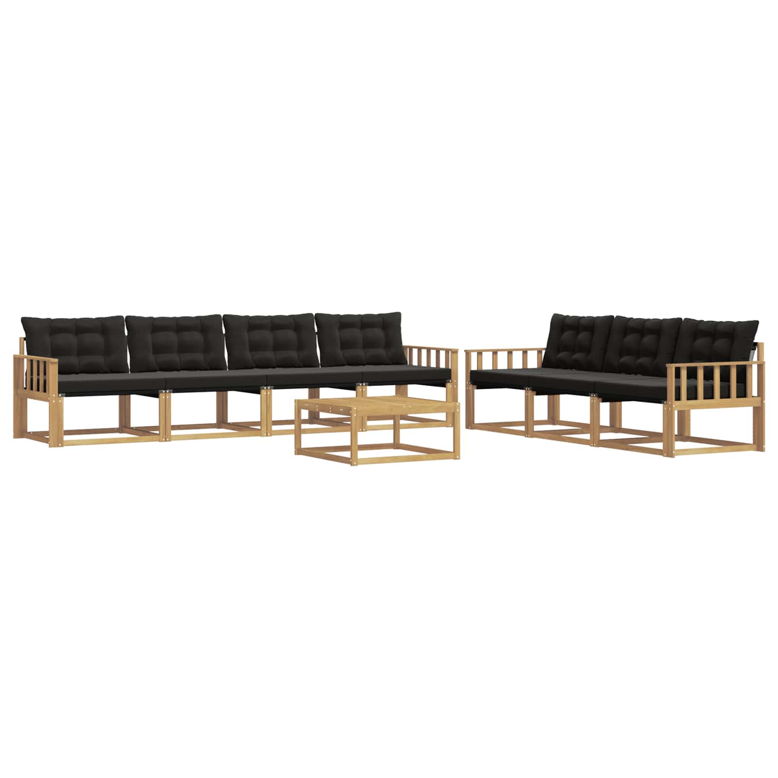 Set vanjskih sofa 8 pcs Bijela i crna