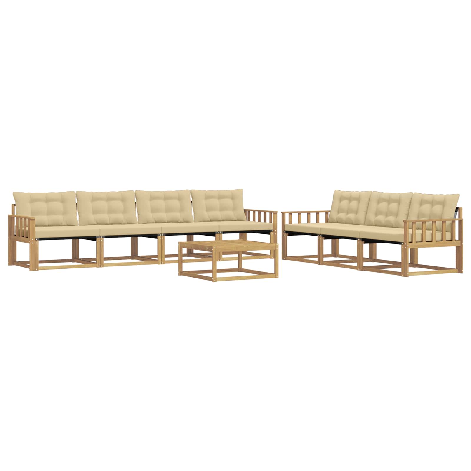 Set vanjskih sofa 8 pcs Bijela i bež