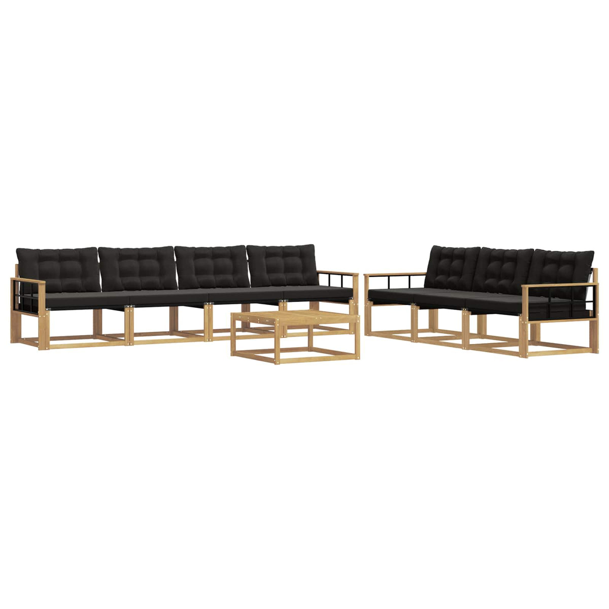 Set vanjskih sofa 8 kom. Bijela i crna