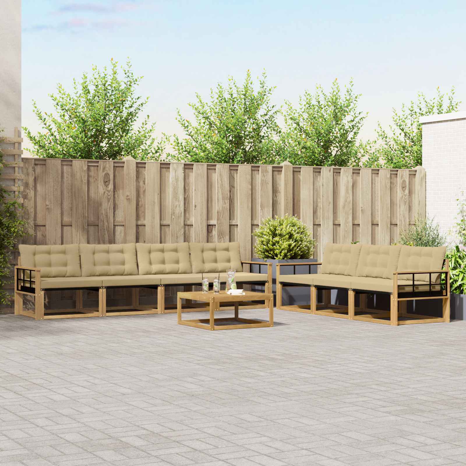 Set vanjskih sofa 8 pcs Bijela i bež