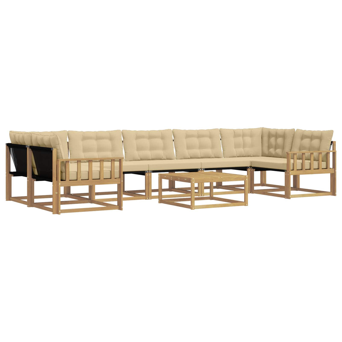 Set vanjskih sofa 8 kom. Bijela i bež Smeđa 79 x 79 x 37 cm