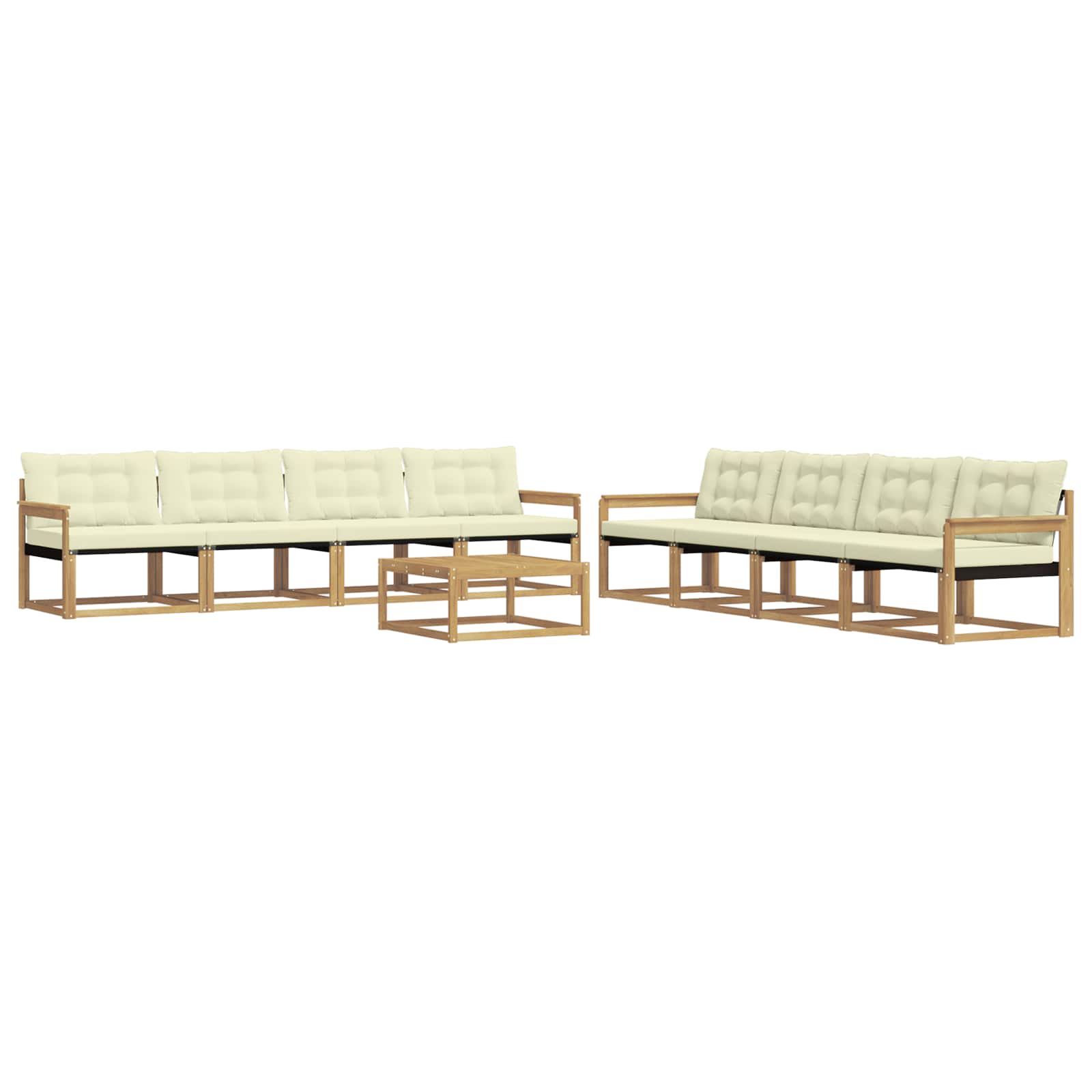Set vanjskih sofa 9 pcs Bijela i krem 79 x 79 x 37 cm