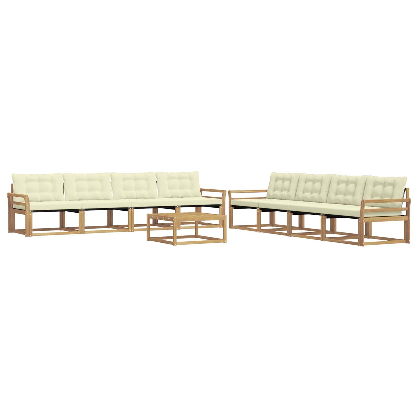 Set vanjskih sofa 9 pcs Bijela i krem 79 x 79 x 37 cm