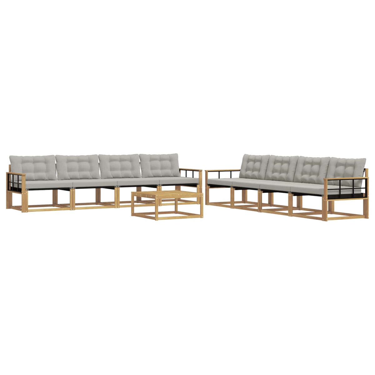 Set vanjskih sofa 9 kom. Bijela i svjetlosiva