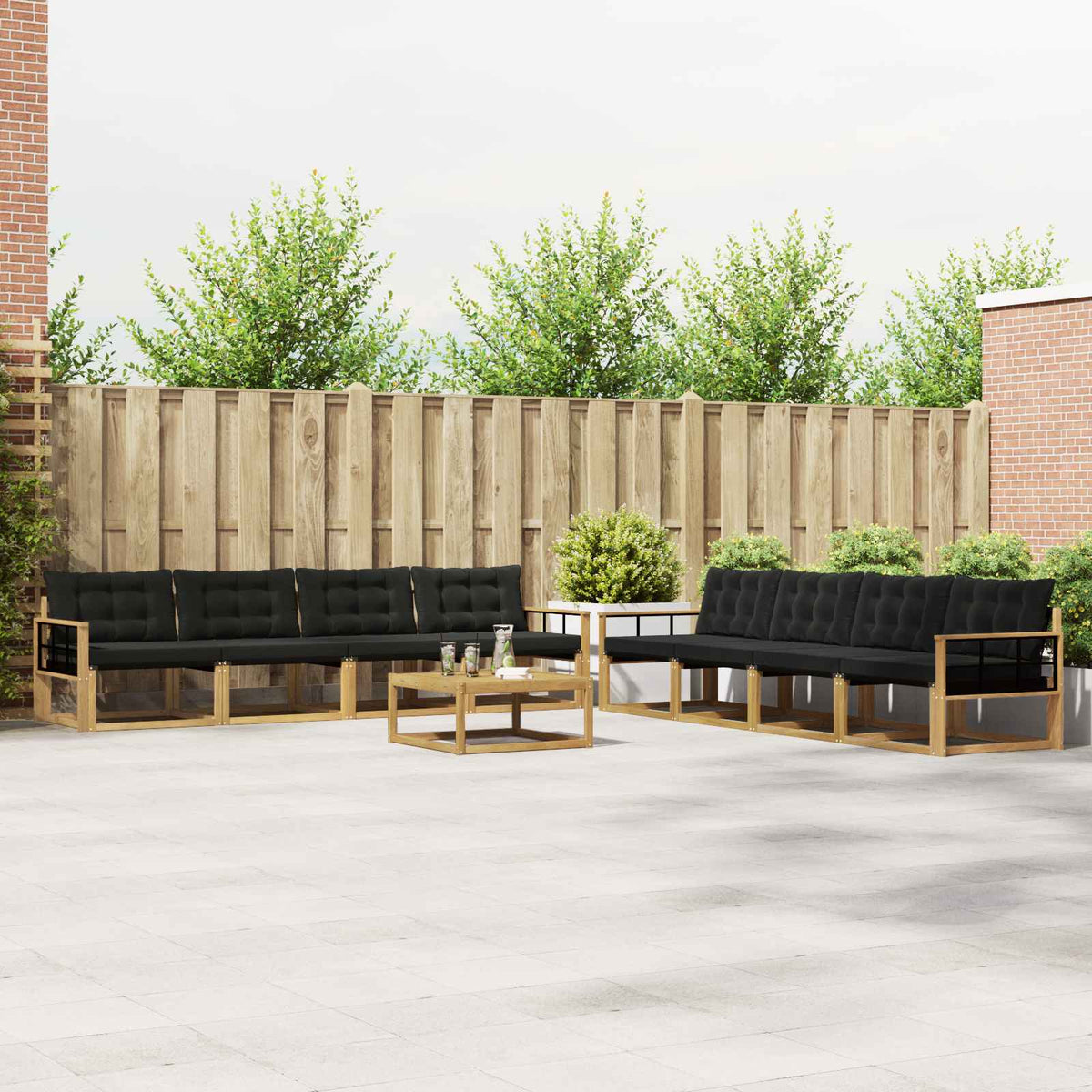 Set vanjskih sofa 9 kom. Bijela i crna