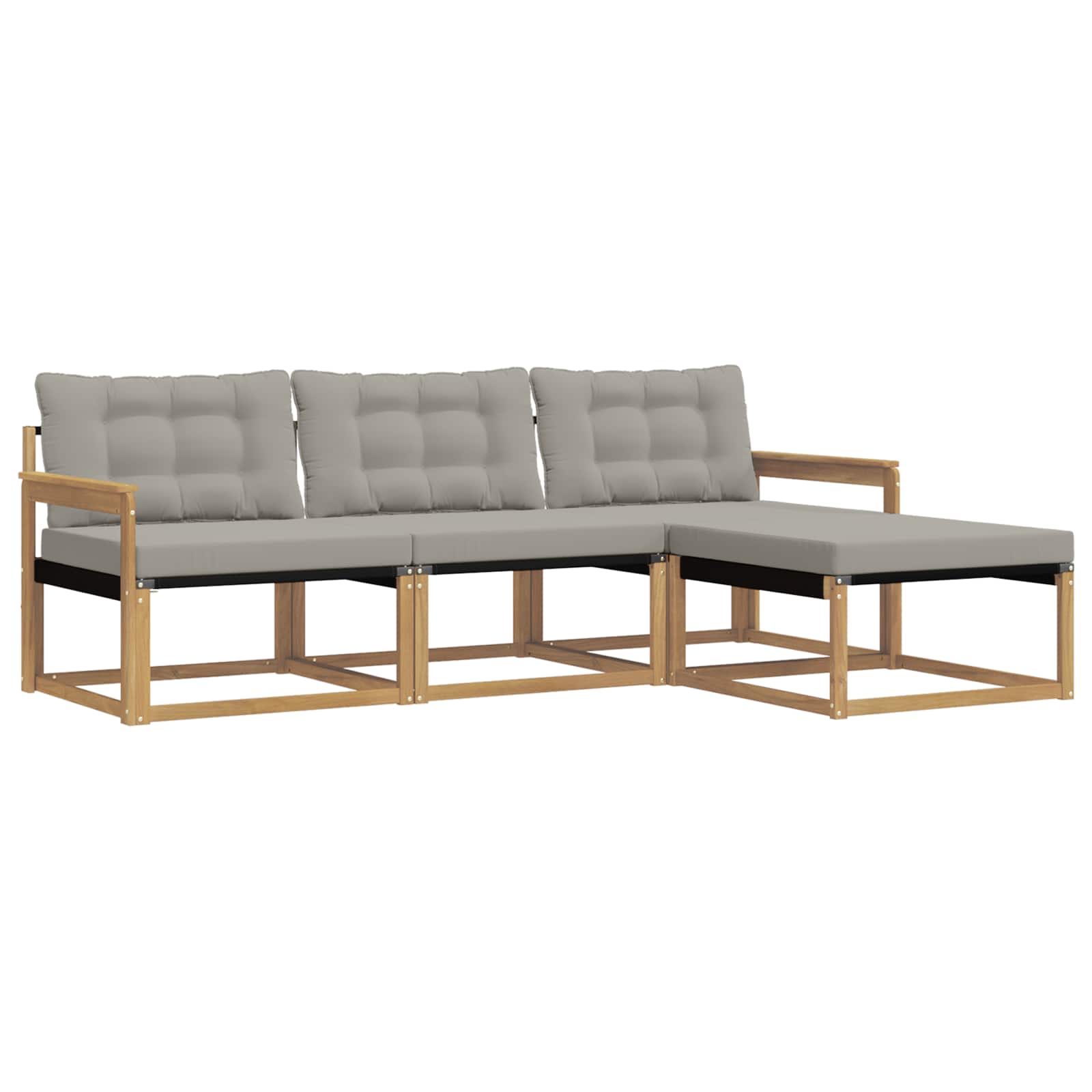 Set vanjskih sofa s jastukom 4 pcs Bijela i svjetlosiva