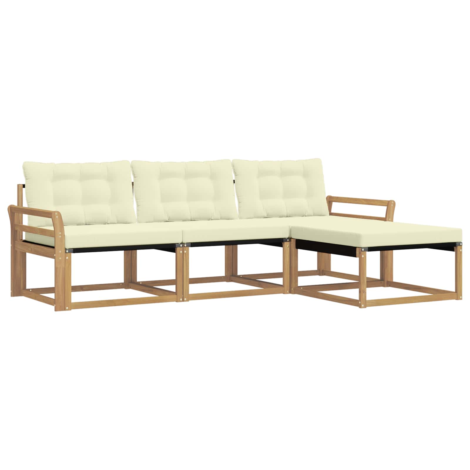 Set vanjskih sofa s jastukom 4 pcs Bijela i krem