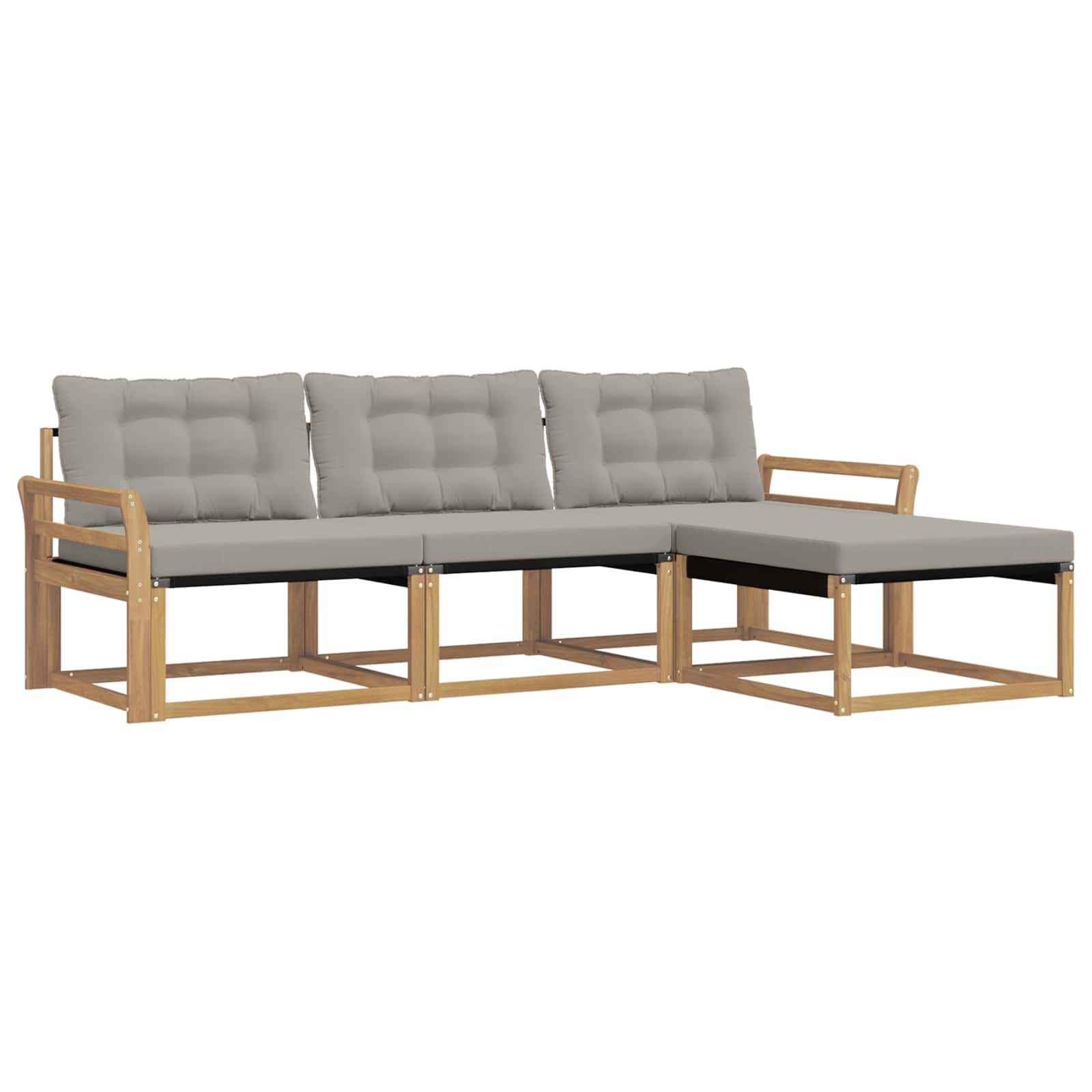 Set vanjskih sofa s jastukom 4 pcs Bijela i svjetlosiva