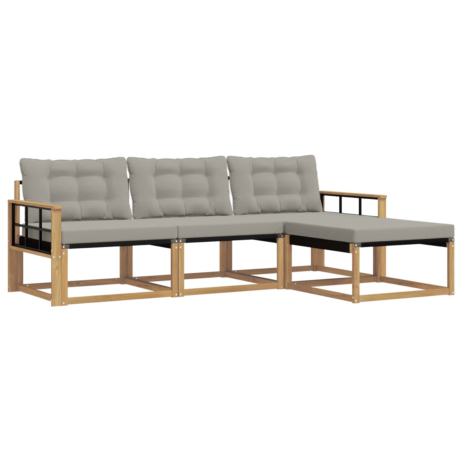 Set vanjskih sofa s jastukom 4 pcs Bijela i svjetlosiva