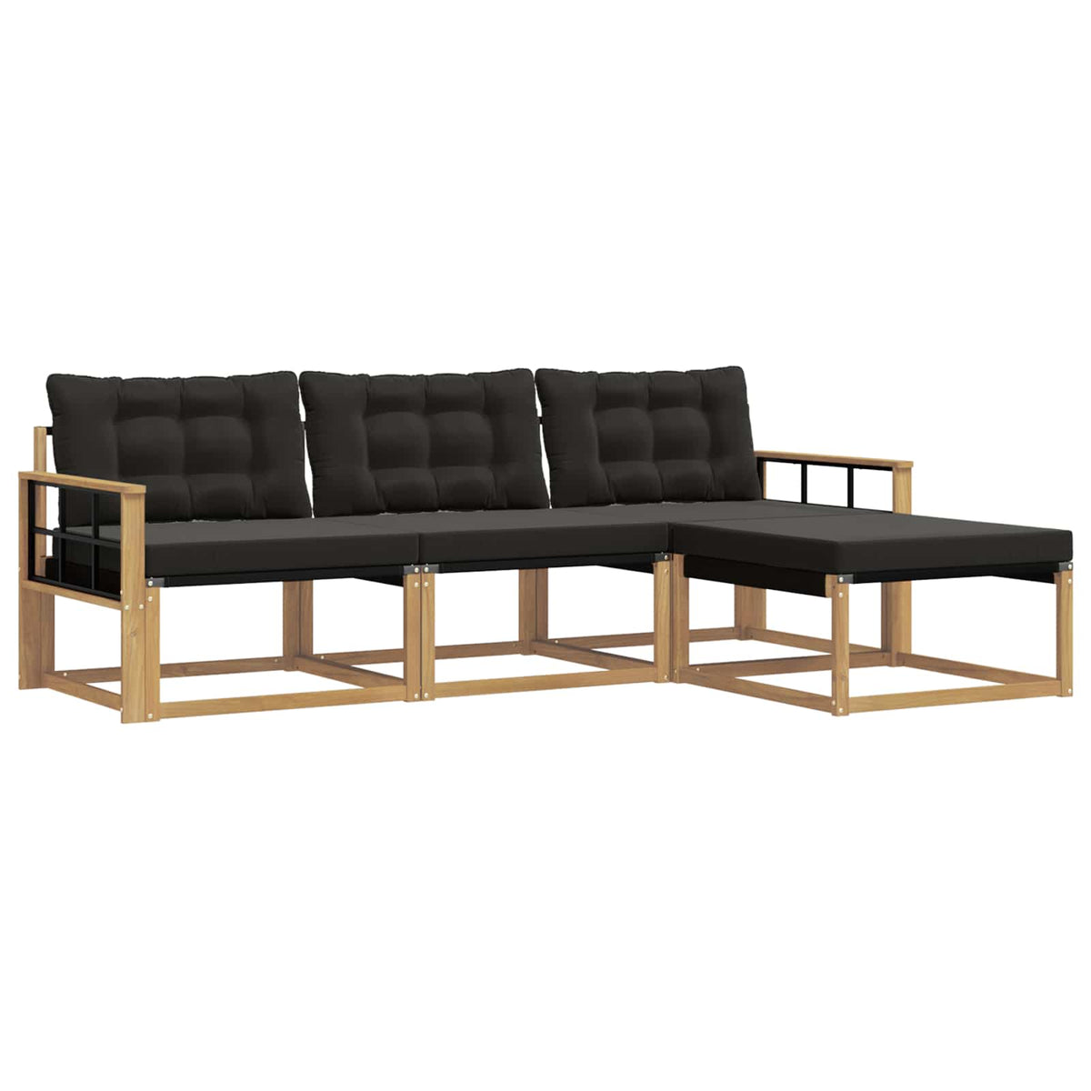 Set vanjskih sofa 4 kom. Bijela i crna