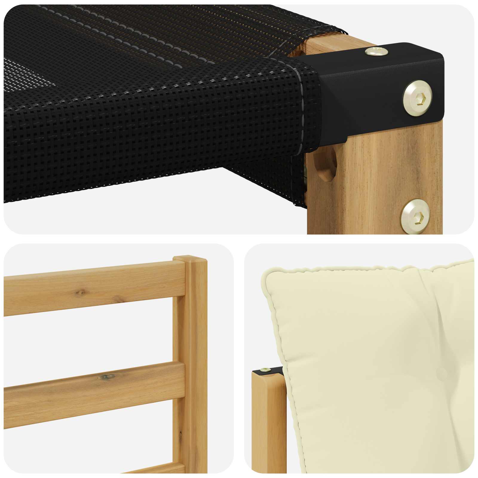 Set vanjskih sofa 6 pcs Bijela i krem