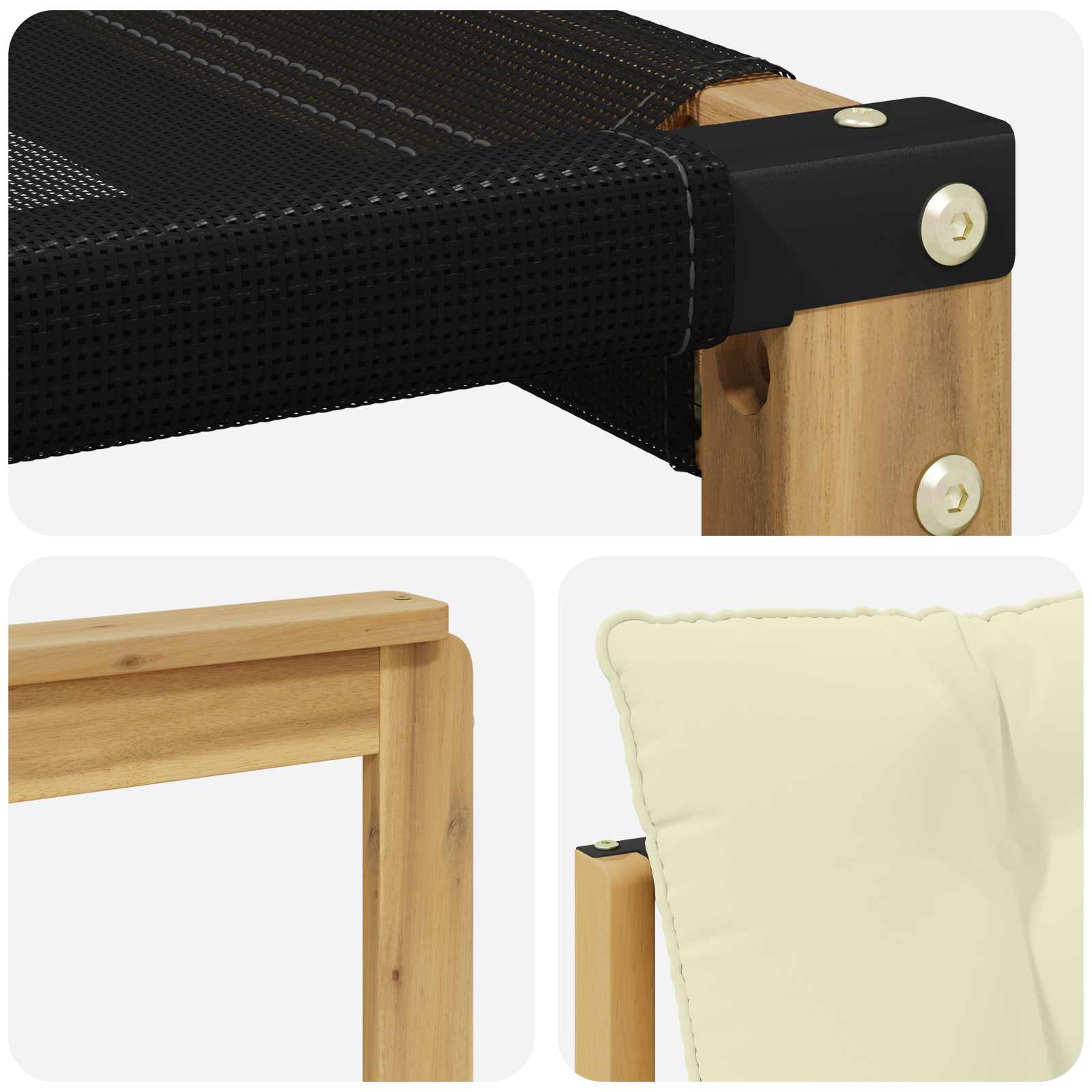 Set vanjskih sofa 6 pcs Bijela i krem