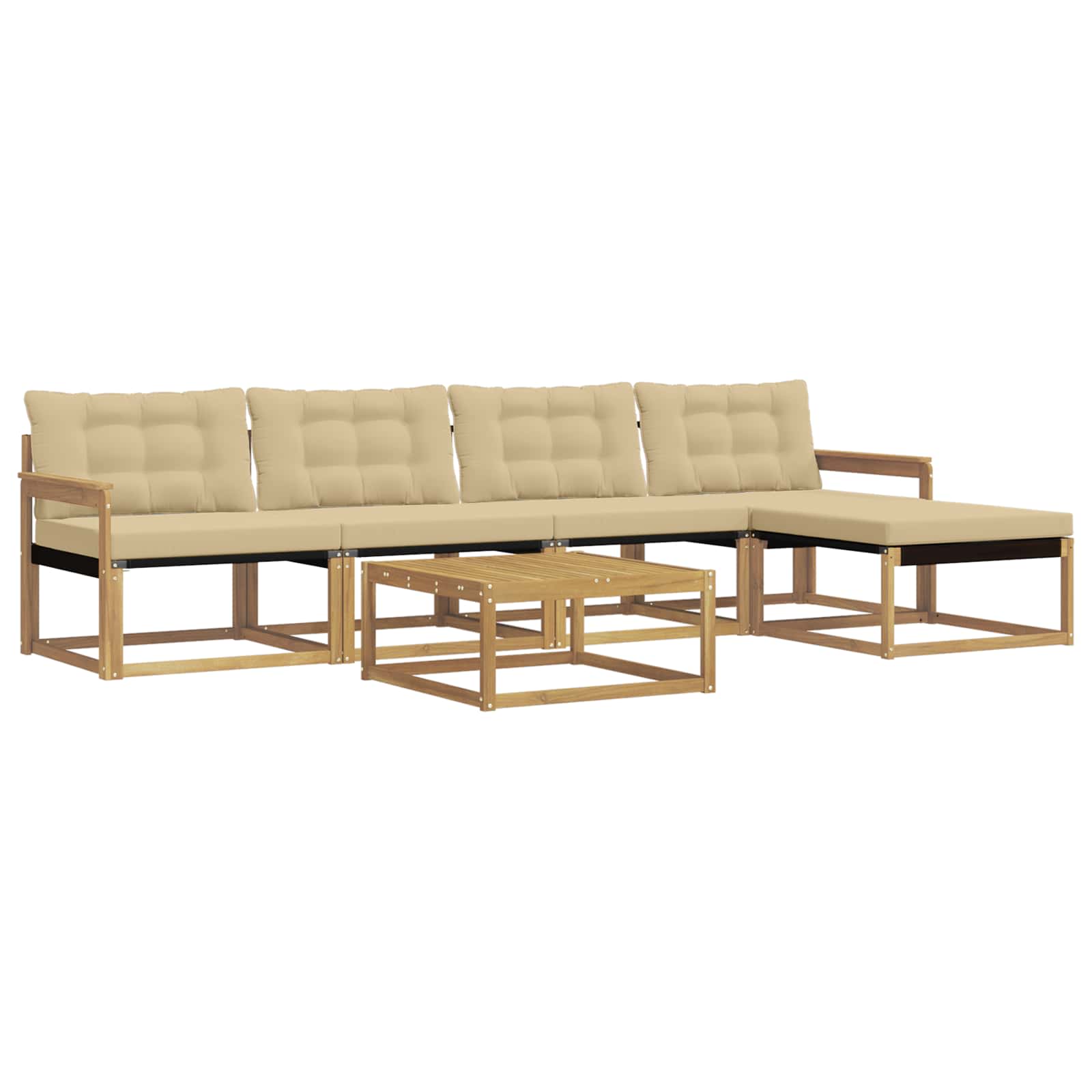 Set vanjskih sofa 6 pcs Bijela i bež