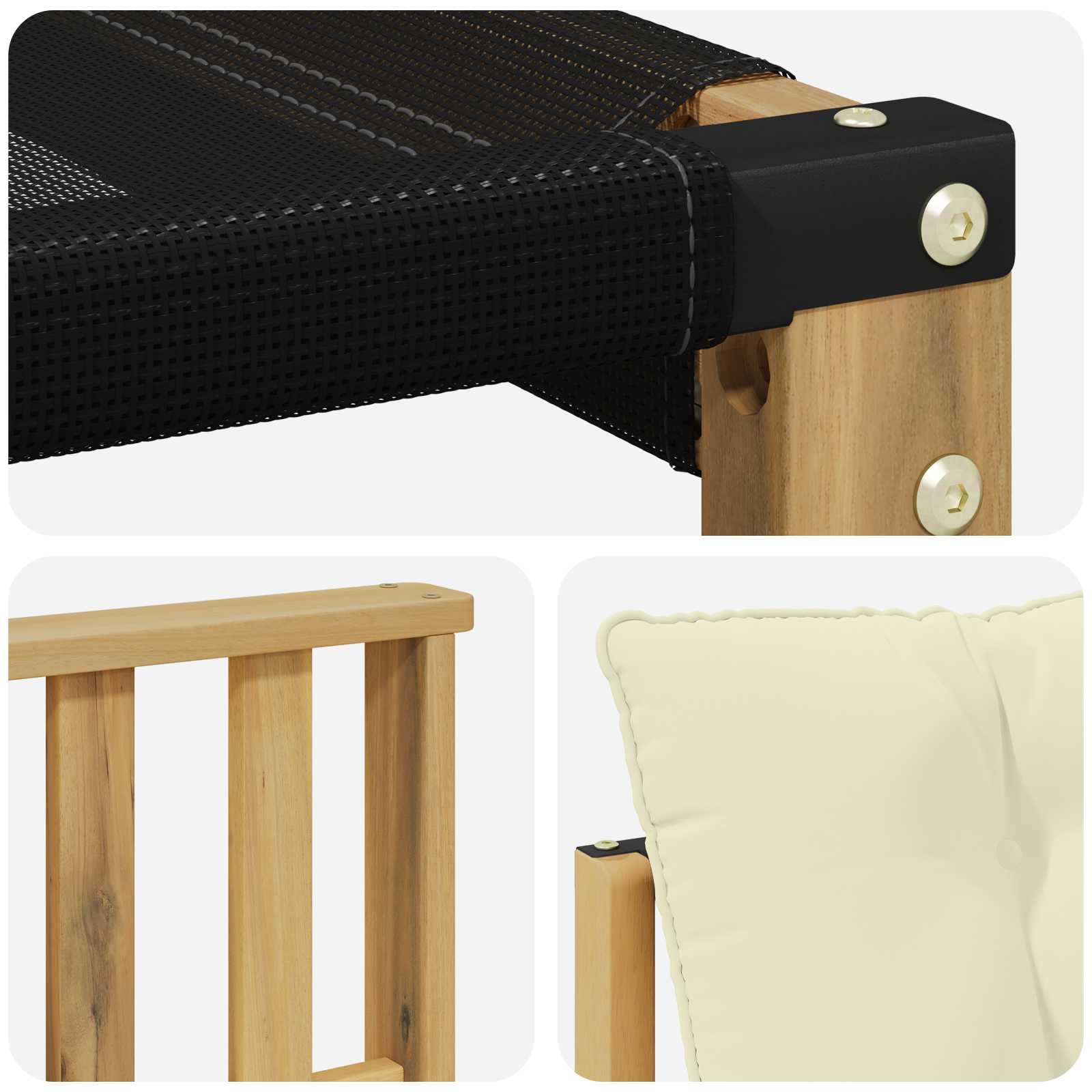 Set vanjskih sofa 6 pcs Bijela i krem