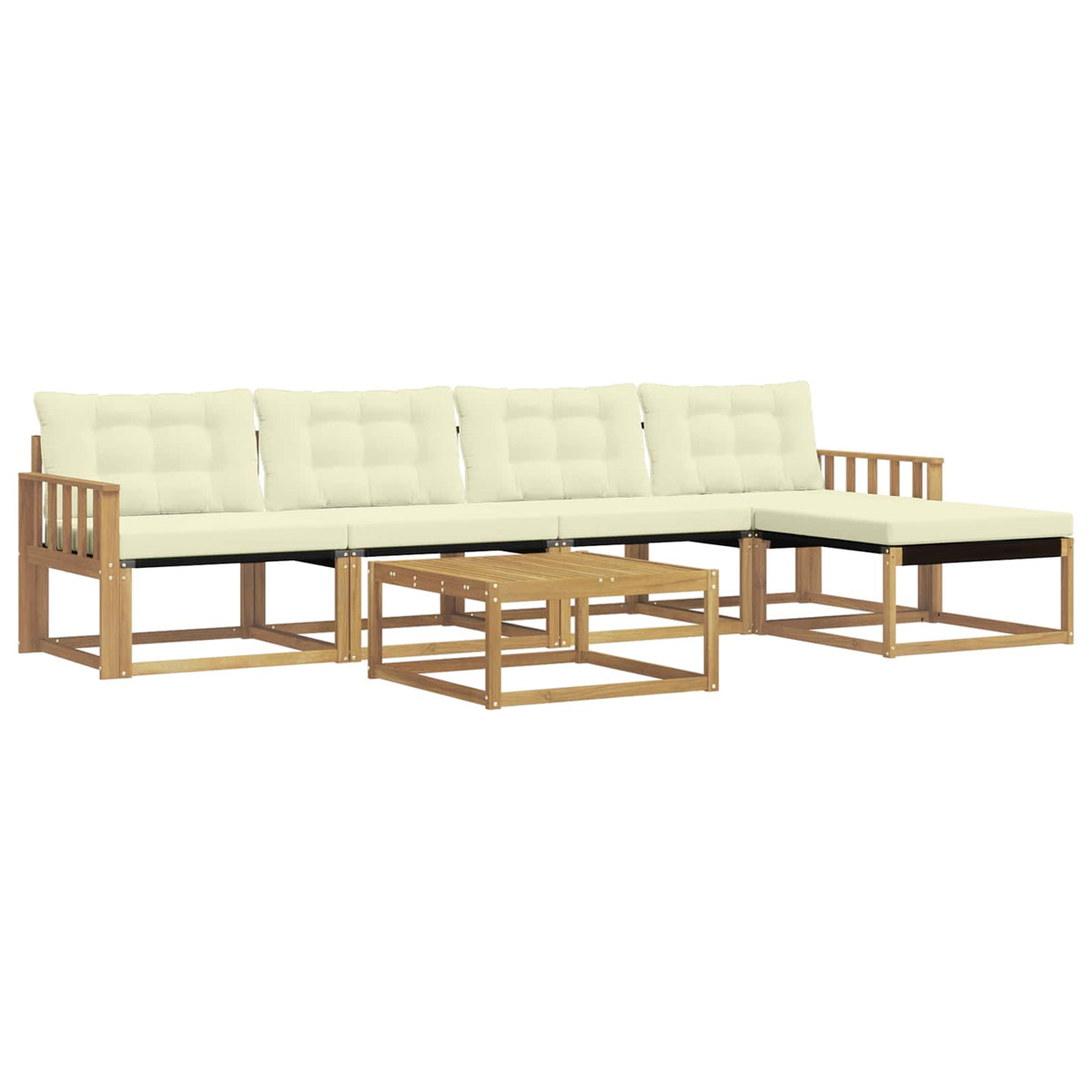 Set vanjskih sofa 6 kom. Bijela i krem