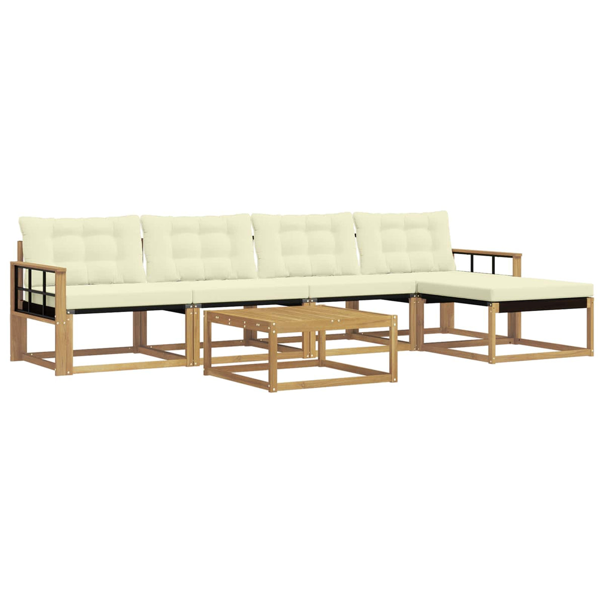 Set vanjskih sofa 6 kom. Bijela i krem