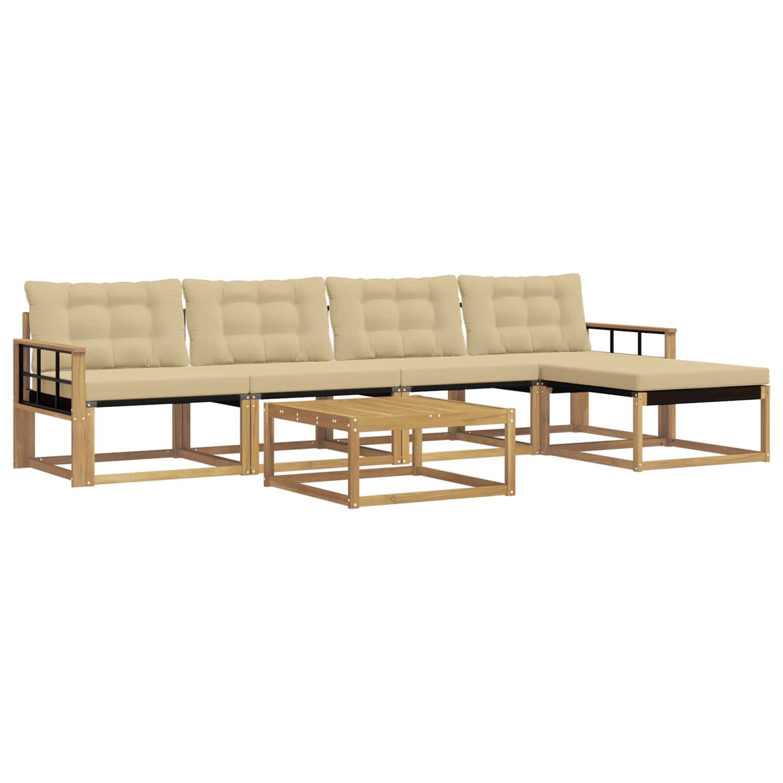 Set vanjskih sofa 6 pcs Bijela i bež 79 x 79 x 37 cm
