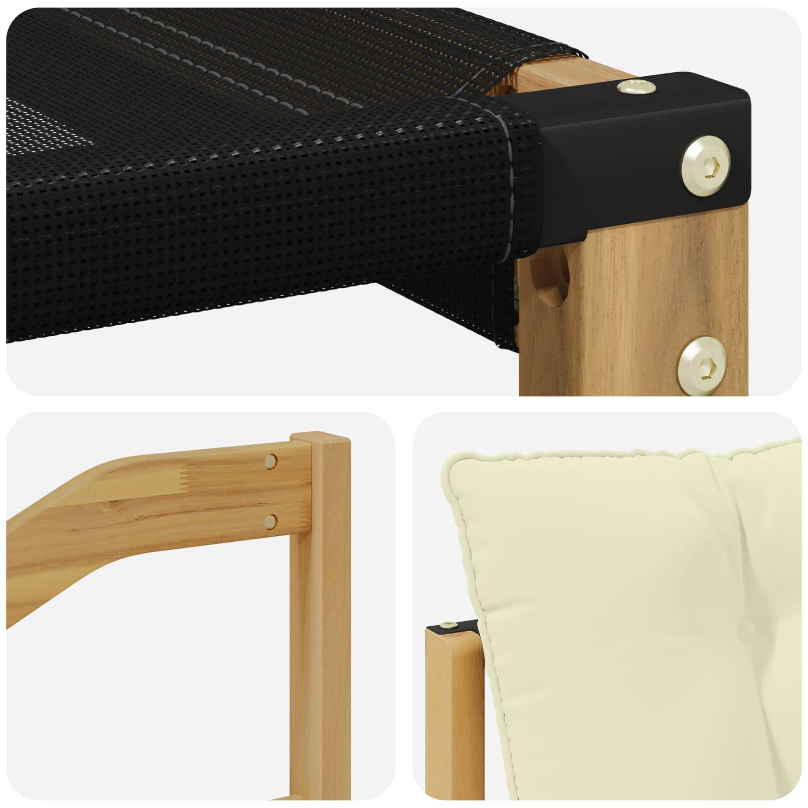 Set vanjskih sofa 6 pcs Bijela i krem 79 x 79 x 37 cm