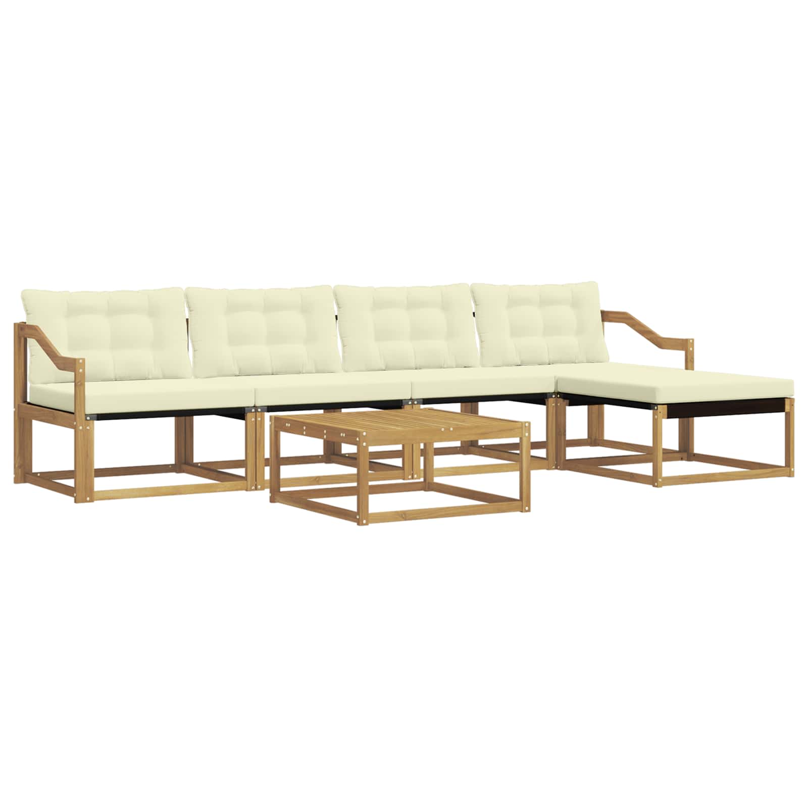 Set vanjskih sofa 6 pcs Bijela i krem 79 x 79 x 37 cm