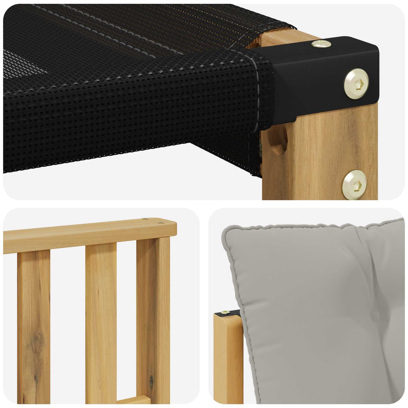 Set vanjskih sofa s jastukom 4 pcs Bijela i svjetlosiva