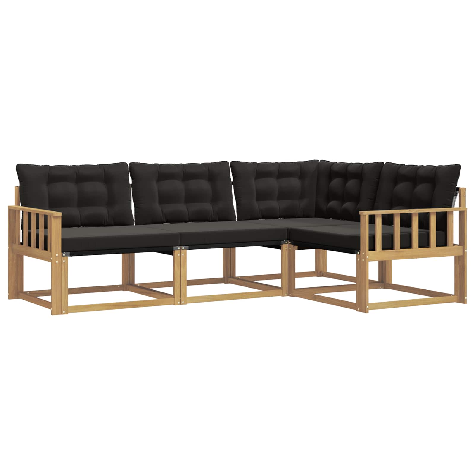 Set vanjskih sofa s jastukom 4 pcs Bijela i crna