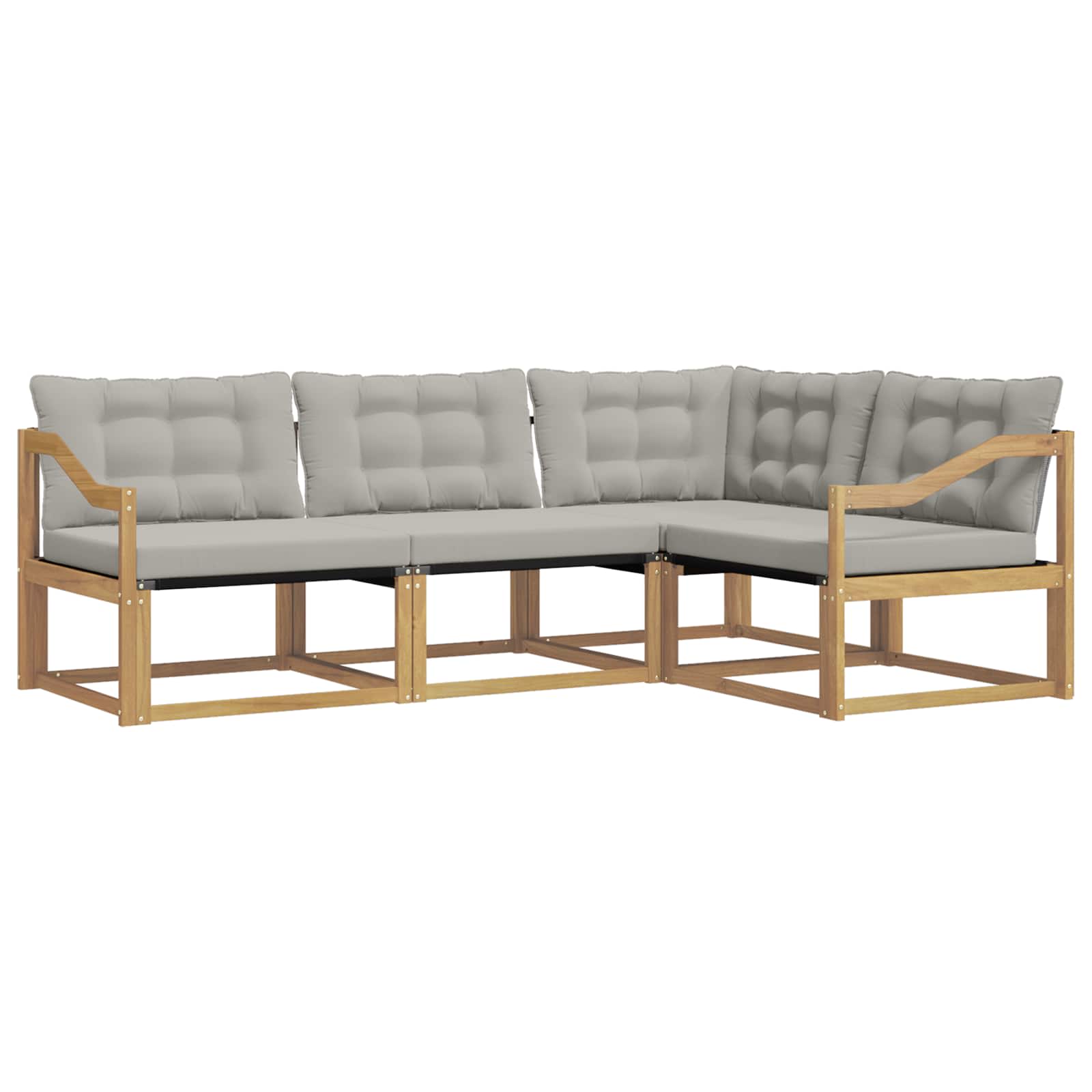 Set vanjskih sofa s jastukom 4 pcs Bijela i svjetlosiva