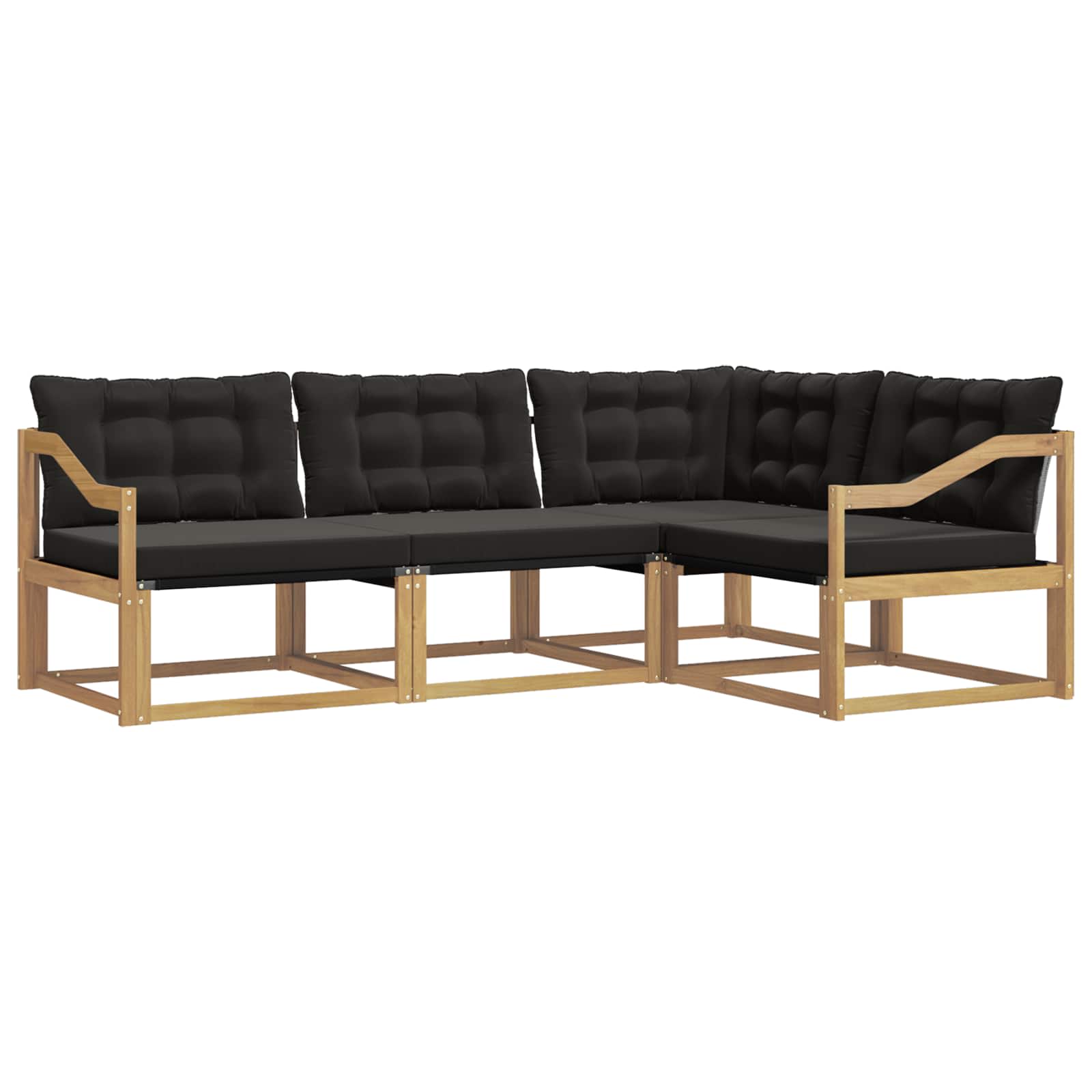 Set vanjskih sofa s jastukom 4 pcs Bijela i crna