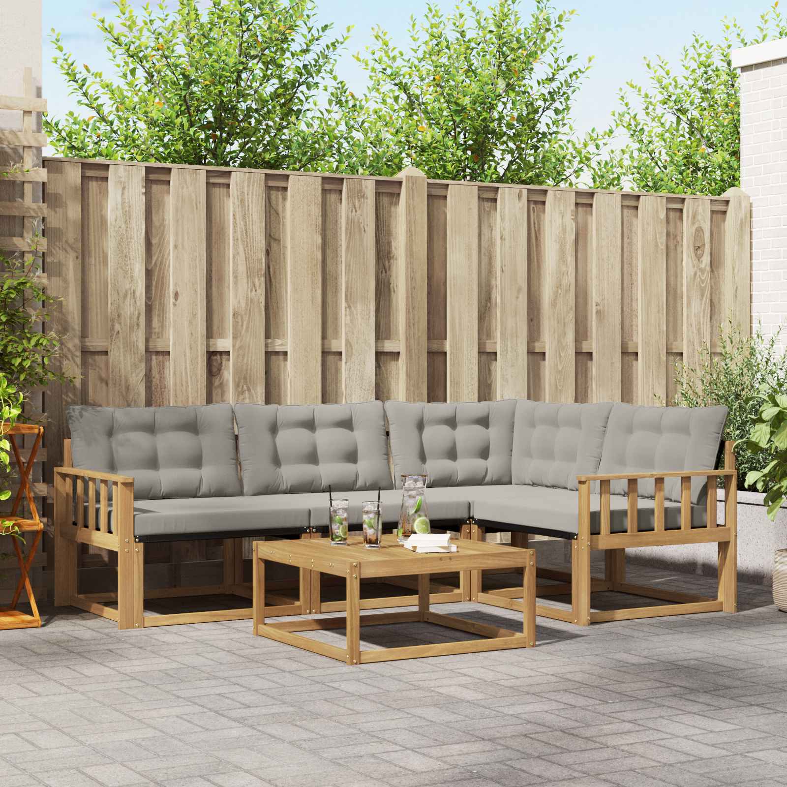 Set vanjskih sofa 5 pcs Bijela i svjetlosiva 79 x 79 x 37 cm