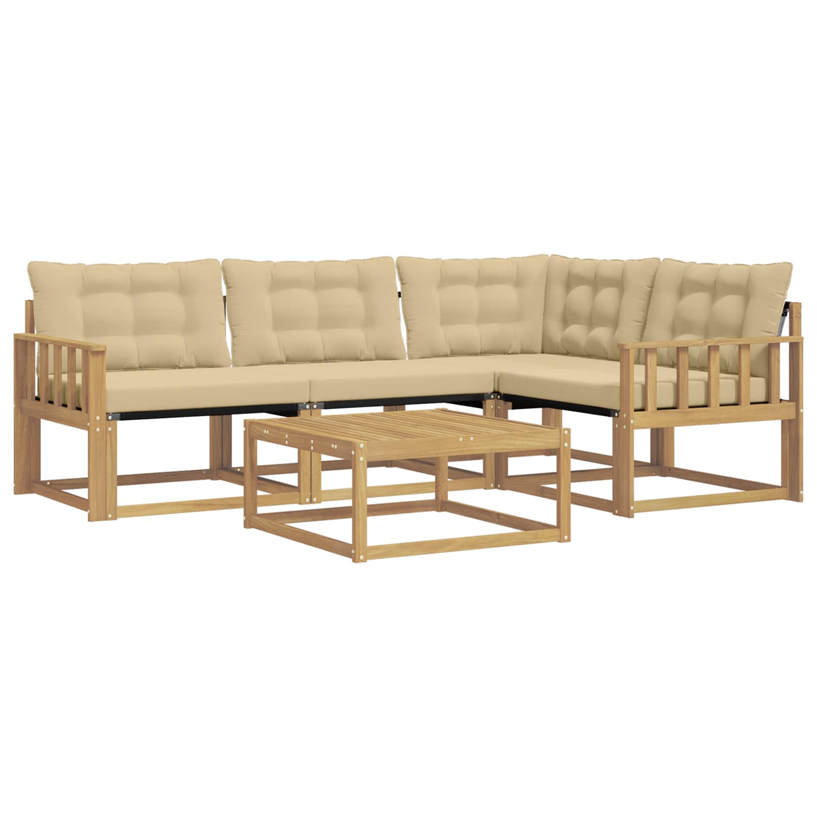 Set vanjskih sofa 5 pcs Bijela i bež 79 x 79 x 37 cm