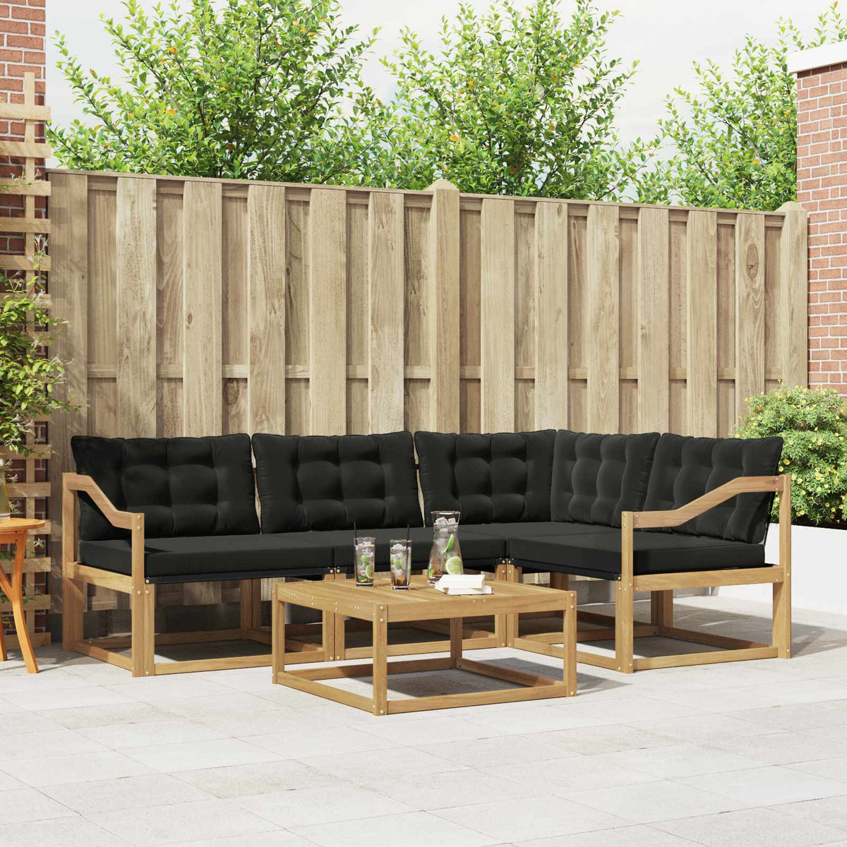 Set vanjskih sofa 5 kom. Bijela i crna